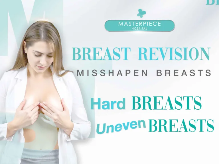 Correct misshapen breasts, hard breasts, or crooked breasts.