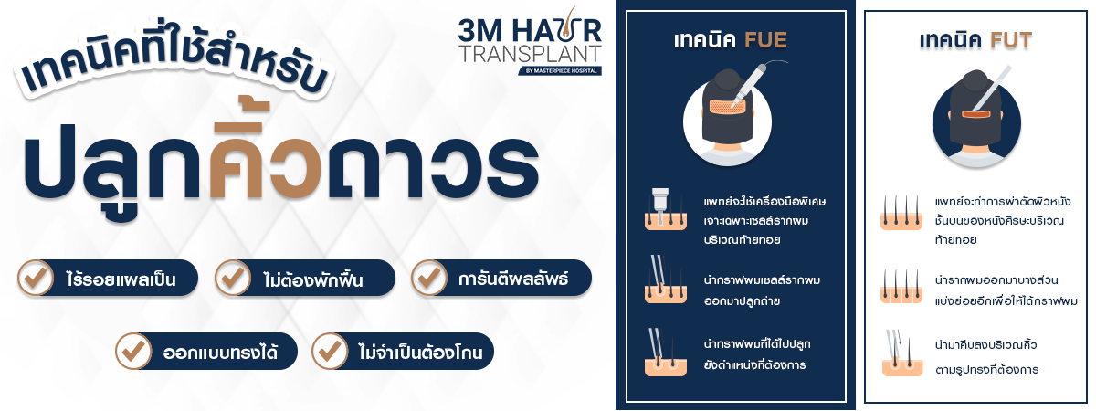 เทคนิคที่ใช้สำหรับปลูกคิ้ว-FUT-FUE