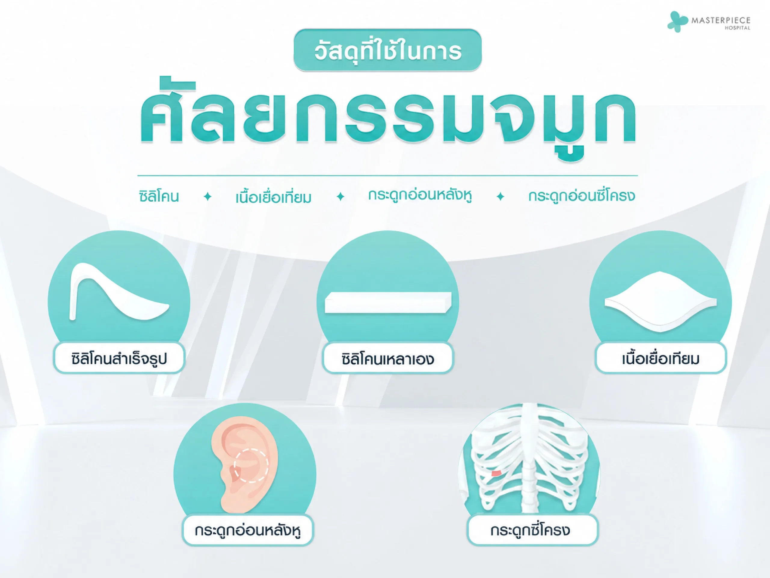 วัสดุที่ใช้สำหรับเสริมจมูก