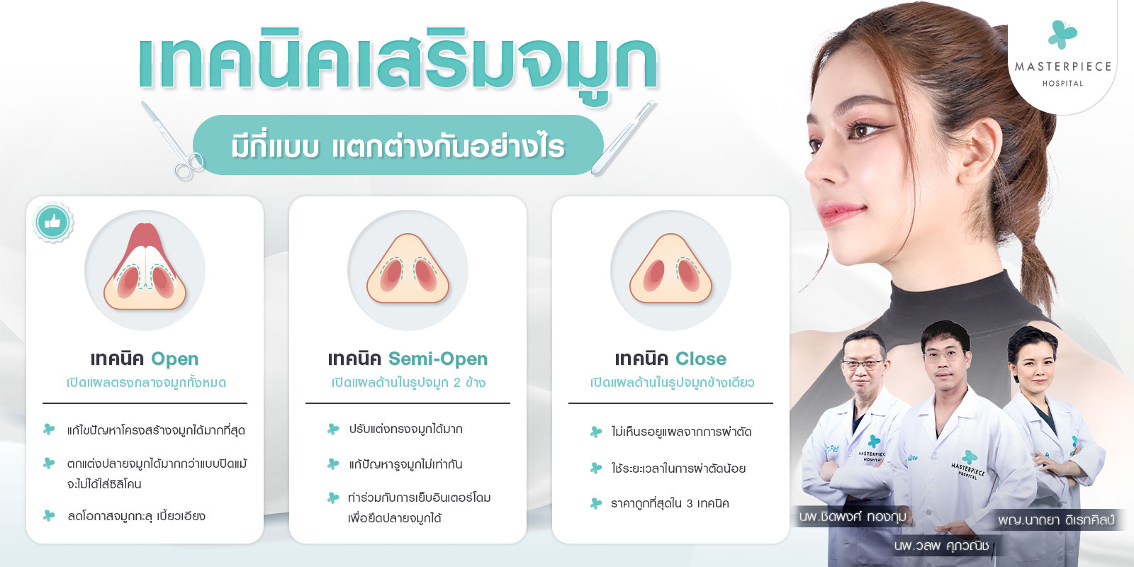 เทคนิคเสริมจมูกมีกี่แบบ