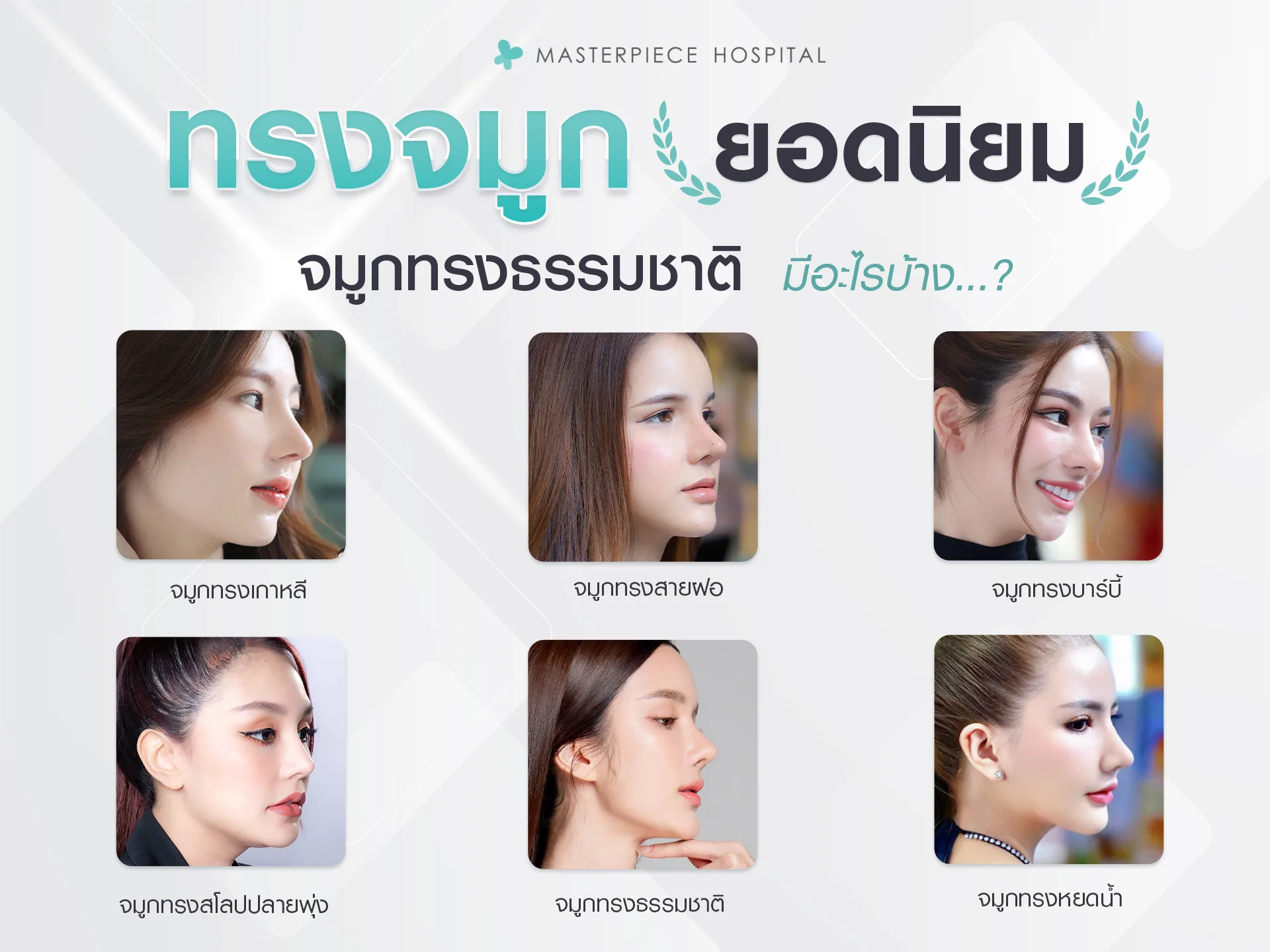 ทรงจมูกยอดนิยม ทรงจมูธรรมชาติ