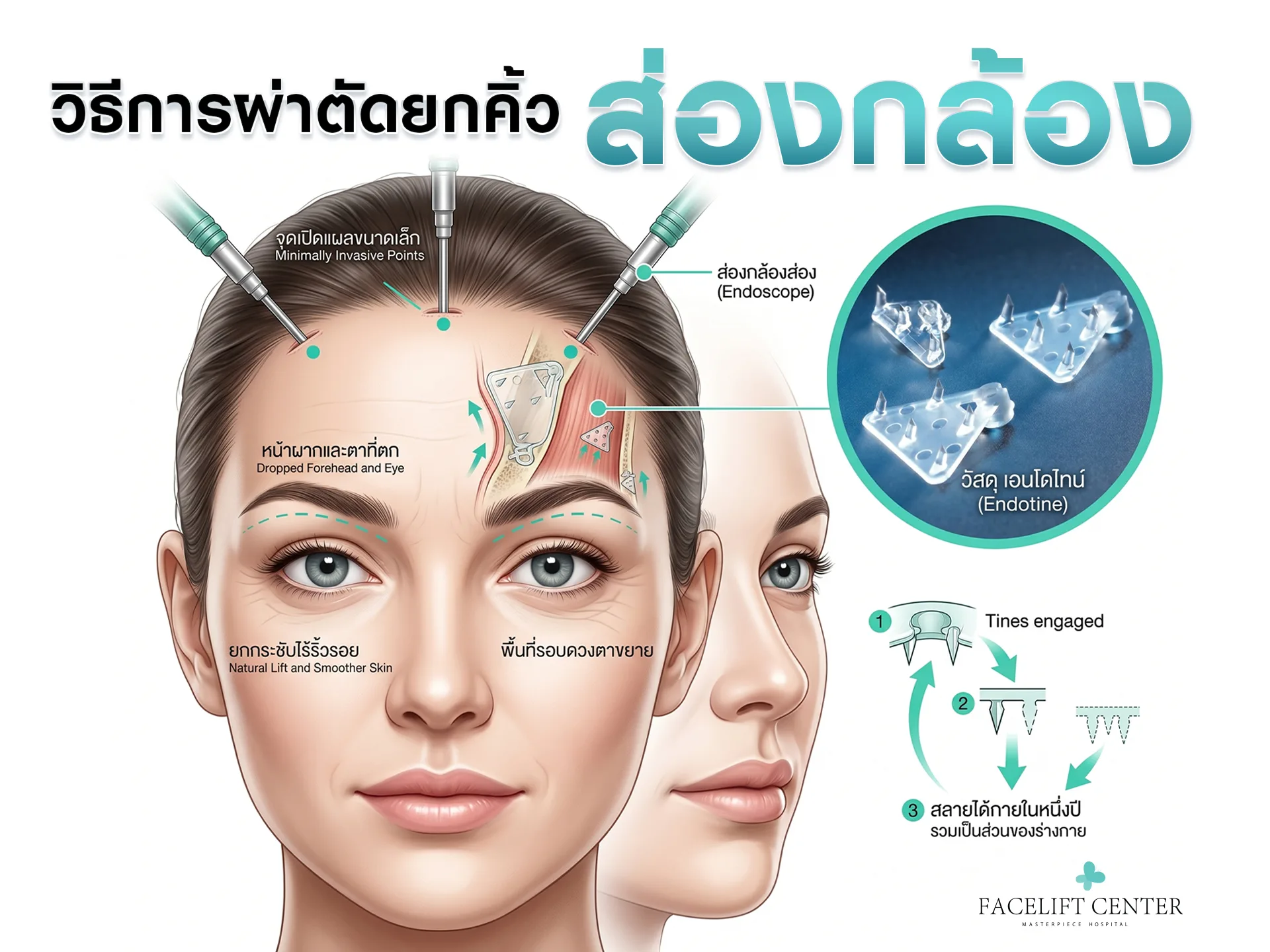 วิธีการผ่าตัดกคิ้วส่องกล้อง