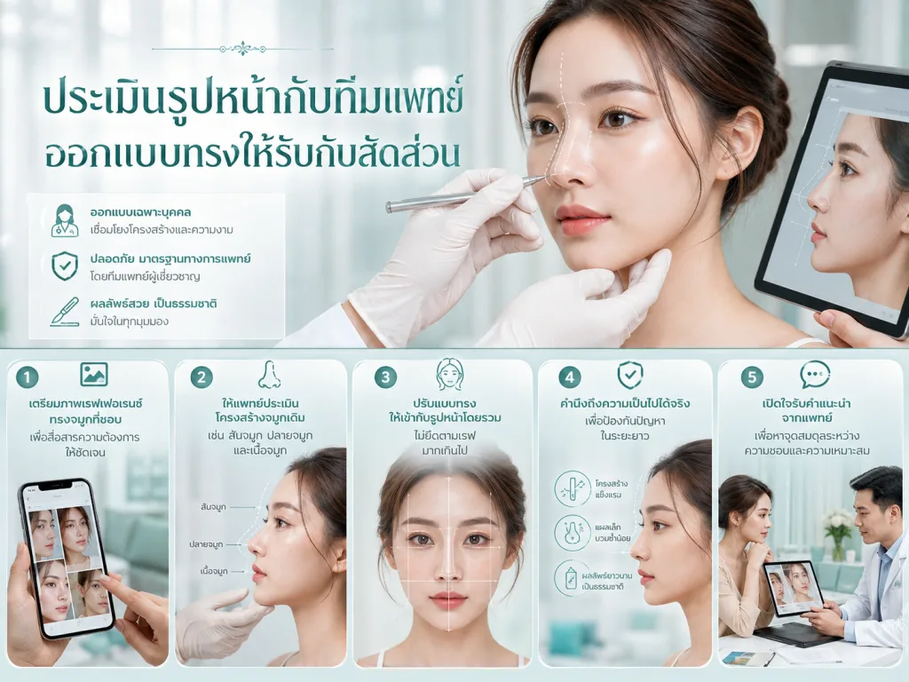 ประเมินรูปหน้ากับทีมแพทย์ ออกแบบทรงให้รับกับสัดส่วน