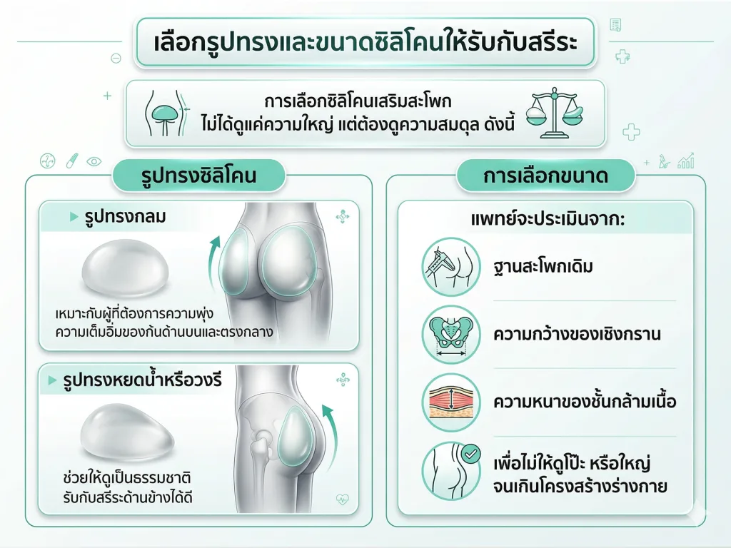 เลือกรูปทรงและขนาดซิลิโคนให้รับกับสรีระ