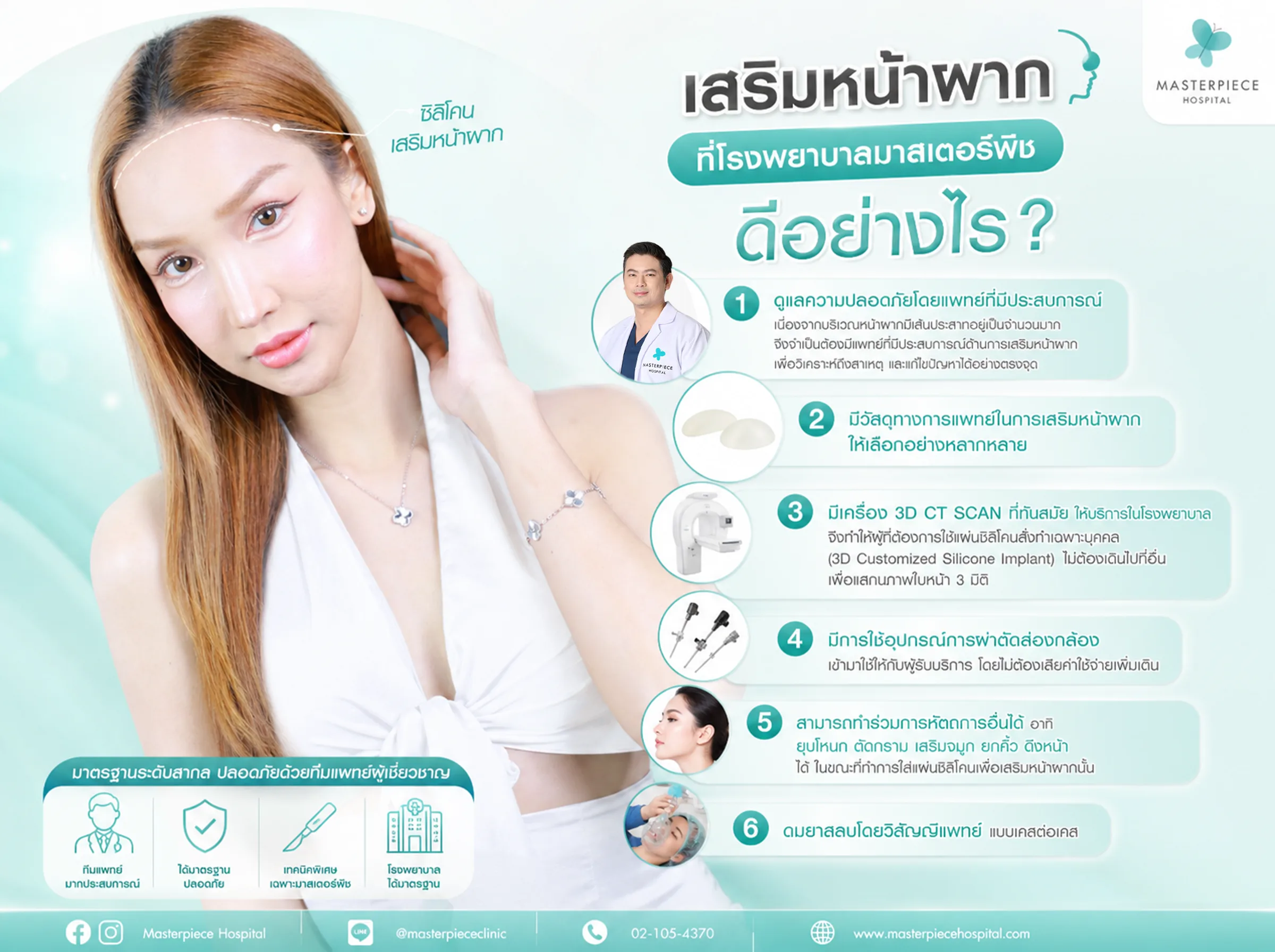 เสริมหน้าผากที่โรงพยาบาลมาสเตอร์พีชดีอย่างไร?