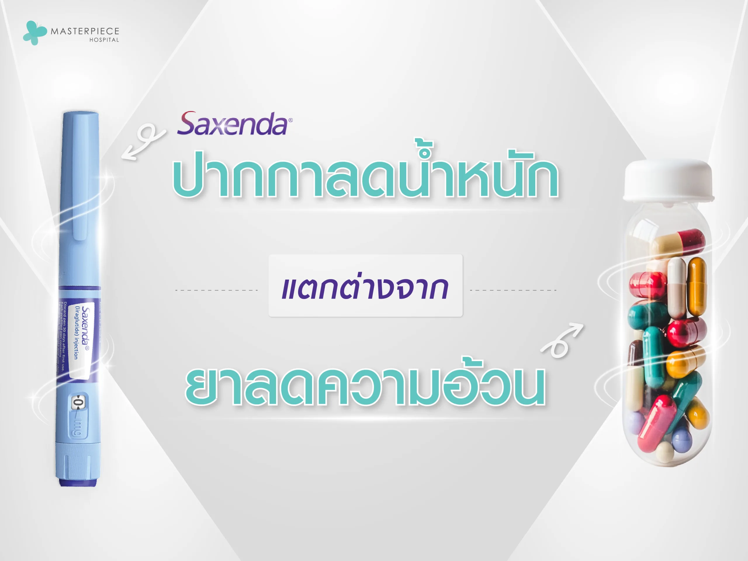 ปากกาลดน้ำหนัก Saxenda เทียบกับยาลดความอ้วน