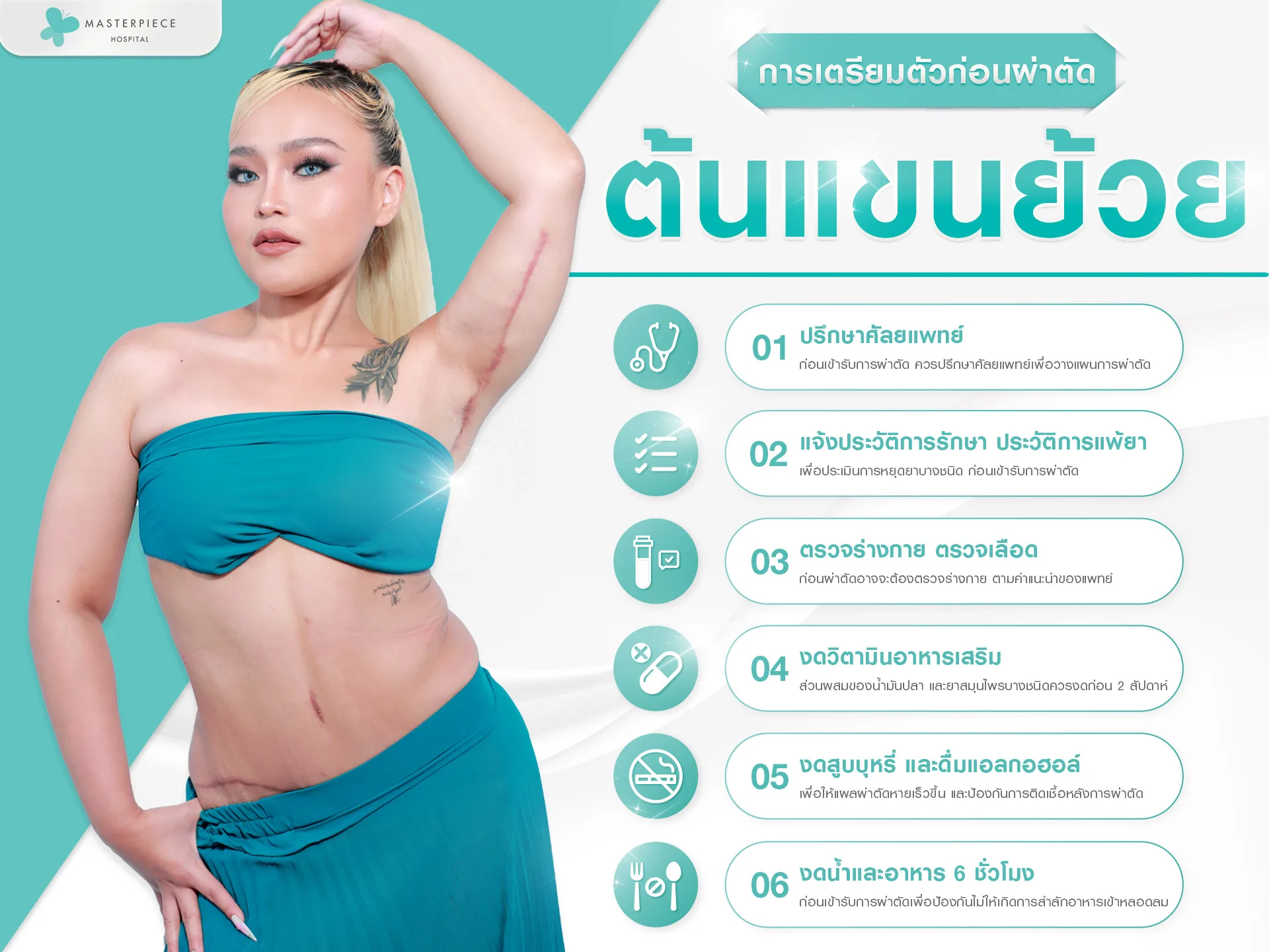 การเตรียมตัวก่อนผ่าตัดแก้ปัญหาแขนย้วย