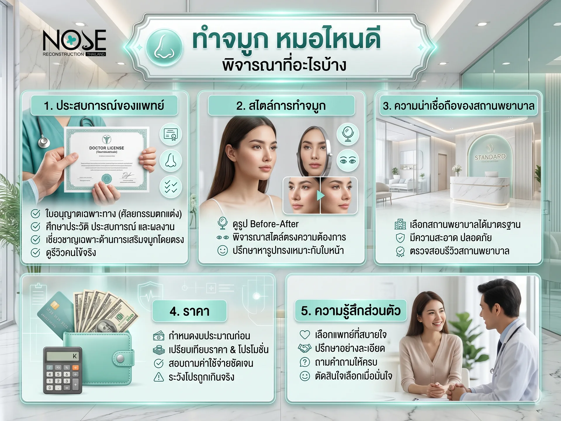 ทำจมูก หมอไหนดี พิจารณาที่อะไรบ้าง