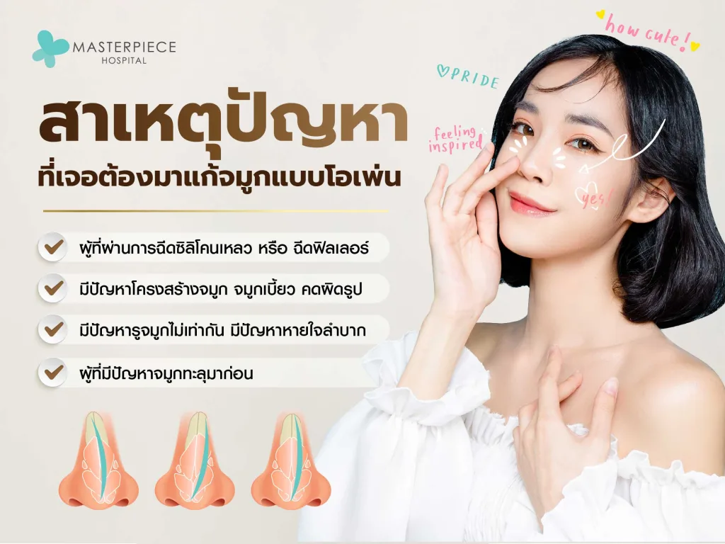 สาเหตุปัญหาที่เจอต้องมาแก้จมูกแบบโอเพ่น