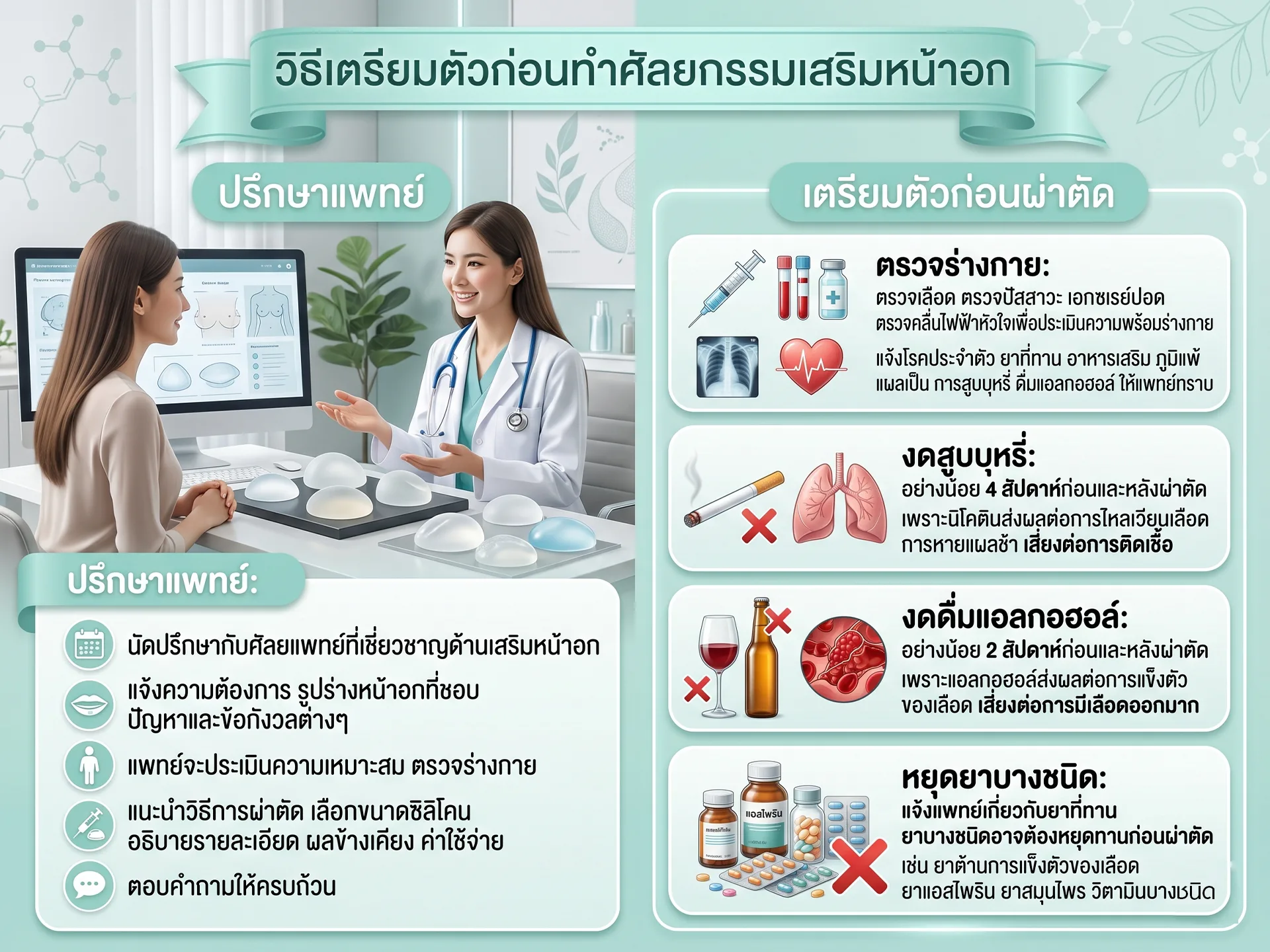 วิธีเตรียมตัวก่อนทำศัลยกรรม