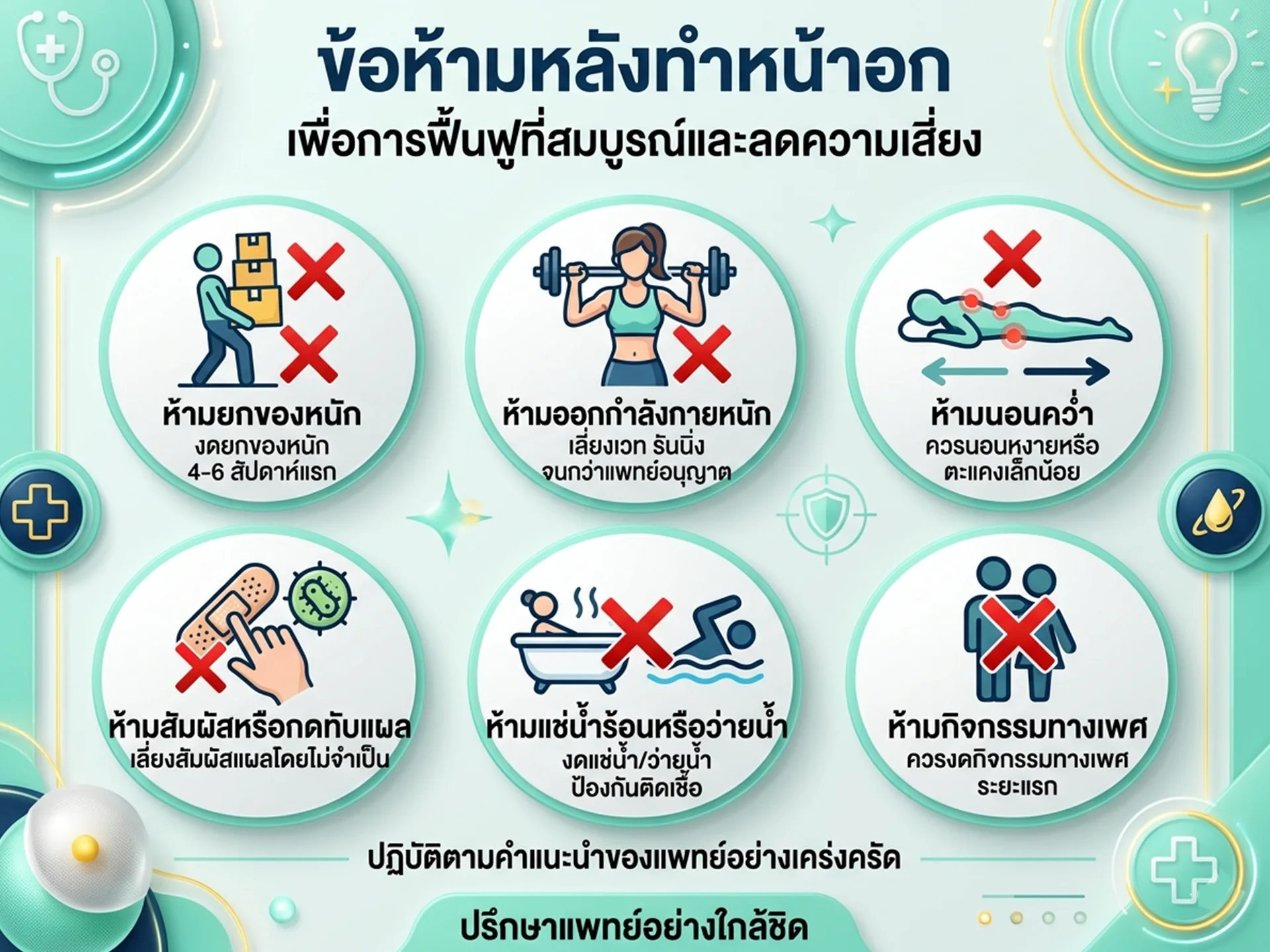 ข้อห้ามหลังทำหน้าอก