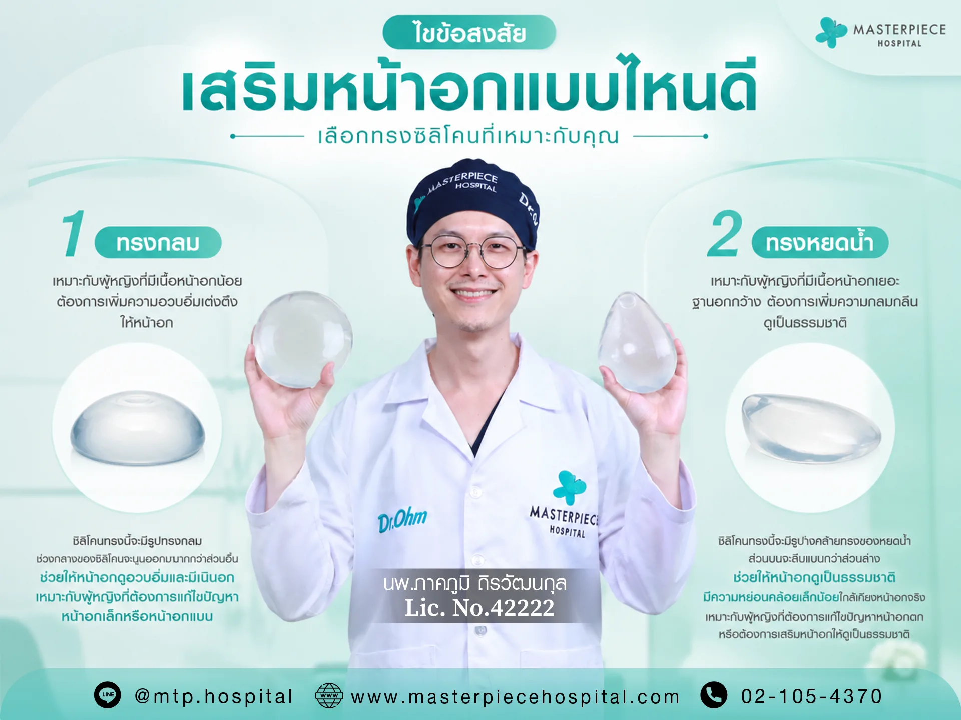 ไขข้อสงสัยเสริมหน้าอกแบบไหนดี