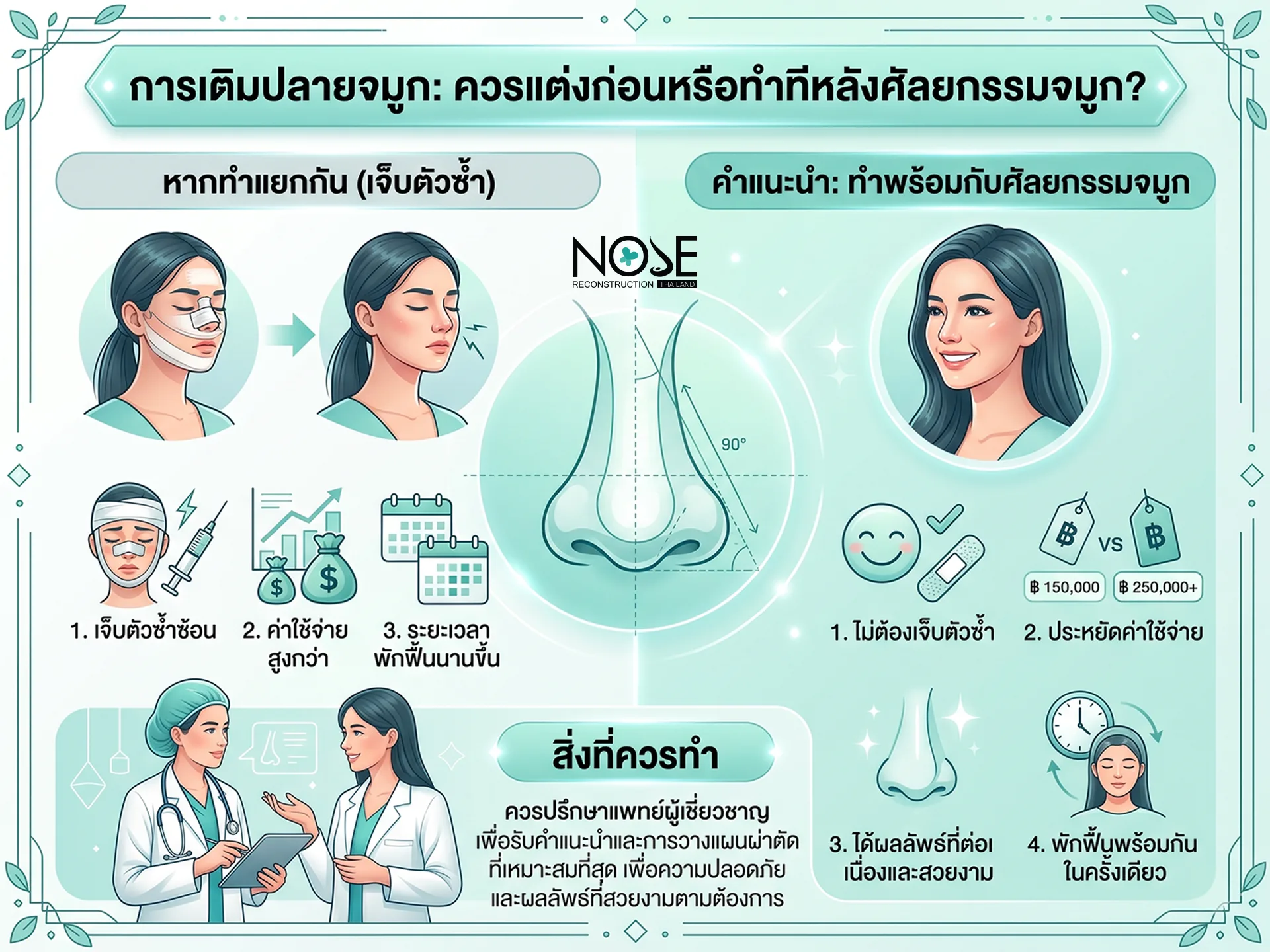 เติมปลายจมูก ควรแต่งก่อนหรือทำทีหลังศัลยกรรมจมูก