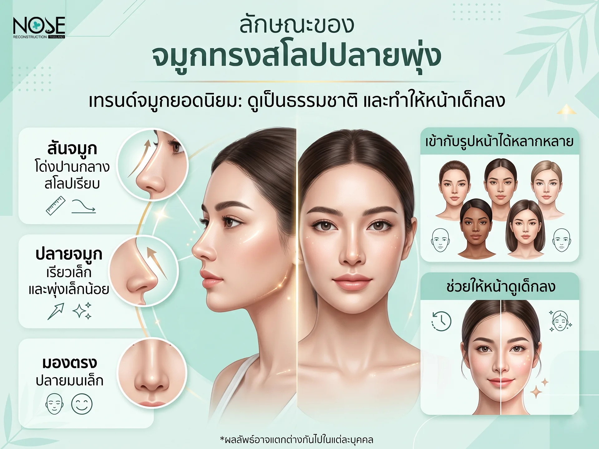 จมูกปลายเชิด เป็นแบบไหน มีกี่แบบ และเหมาะกับรูปหน้าแบบไหน