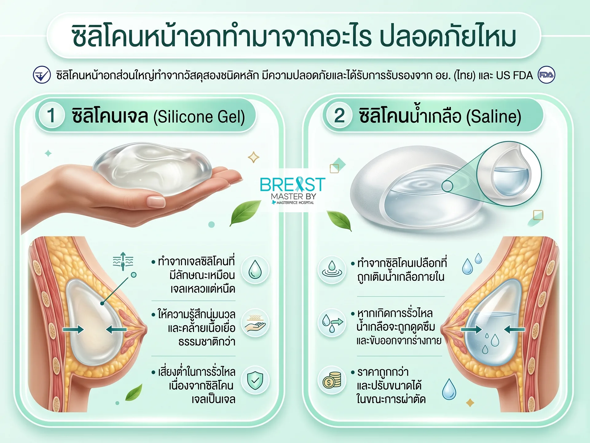 ซิลิโคนหน้าอกทำมาจากอะไร ปลอดภัยไหม