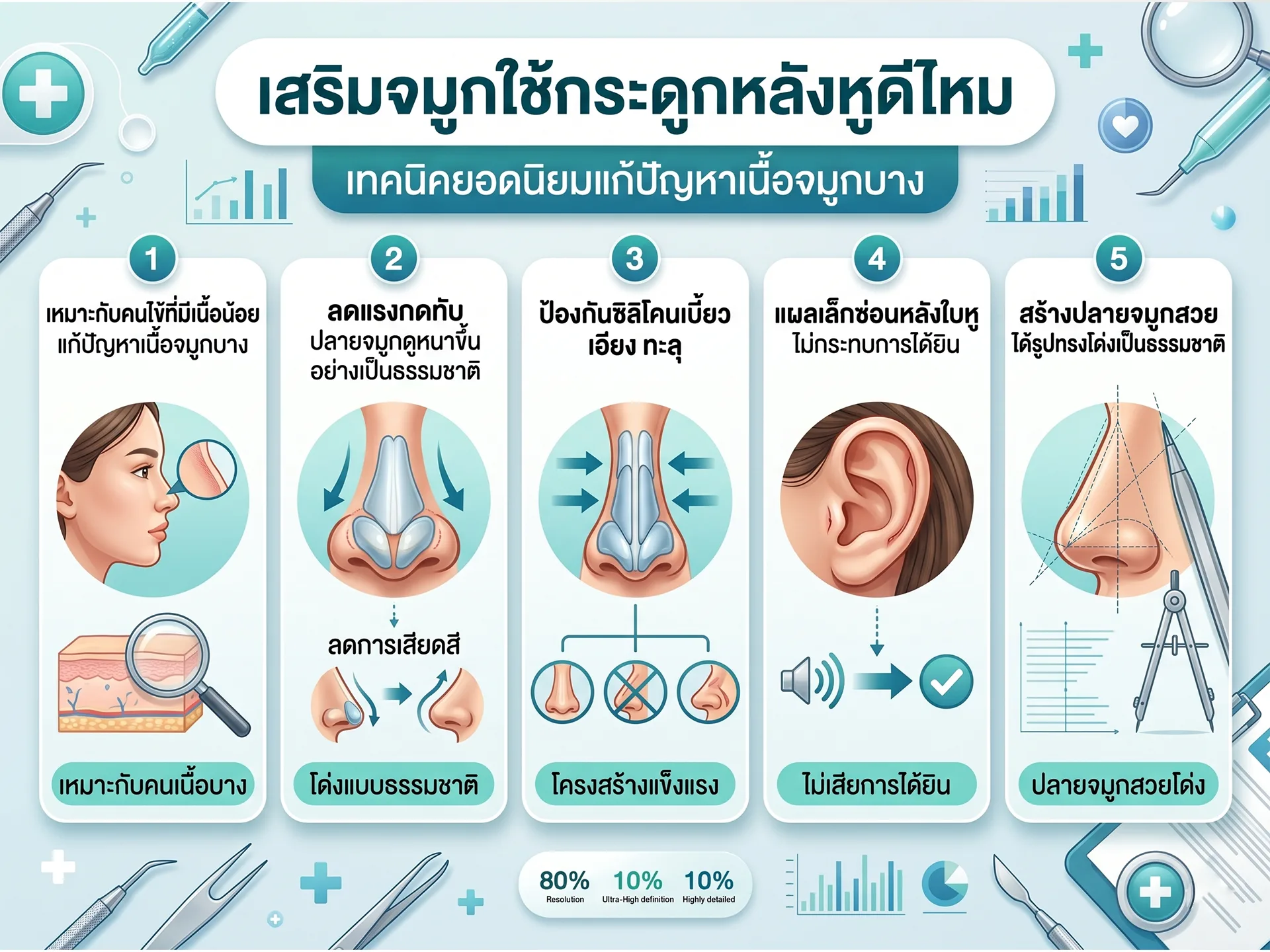 เสริมจมูกใช้กระดูกหลังหูดีไหม