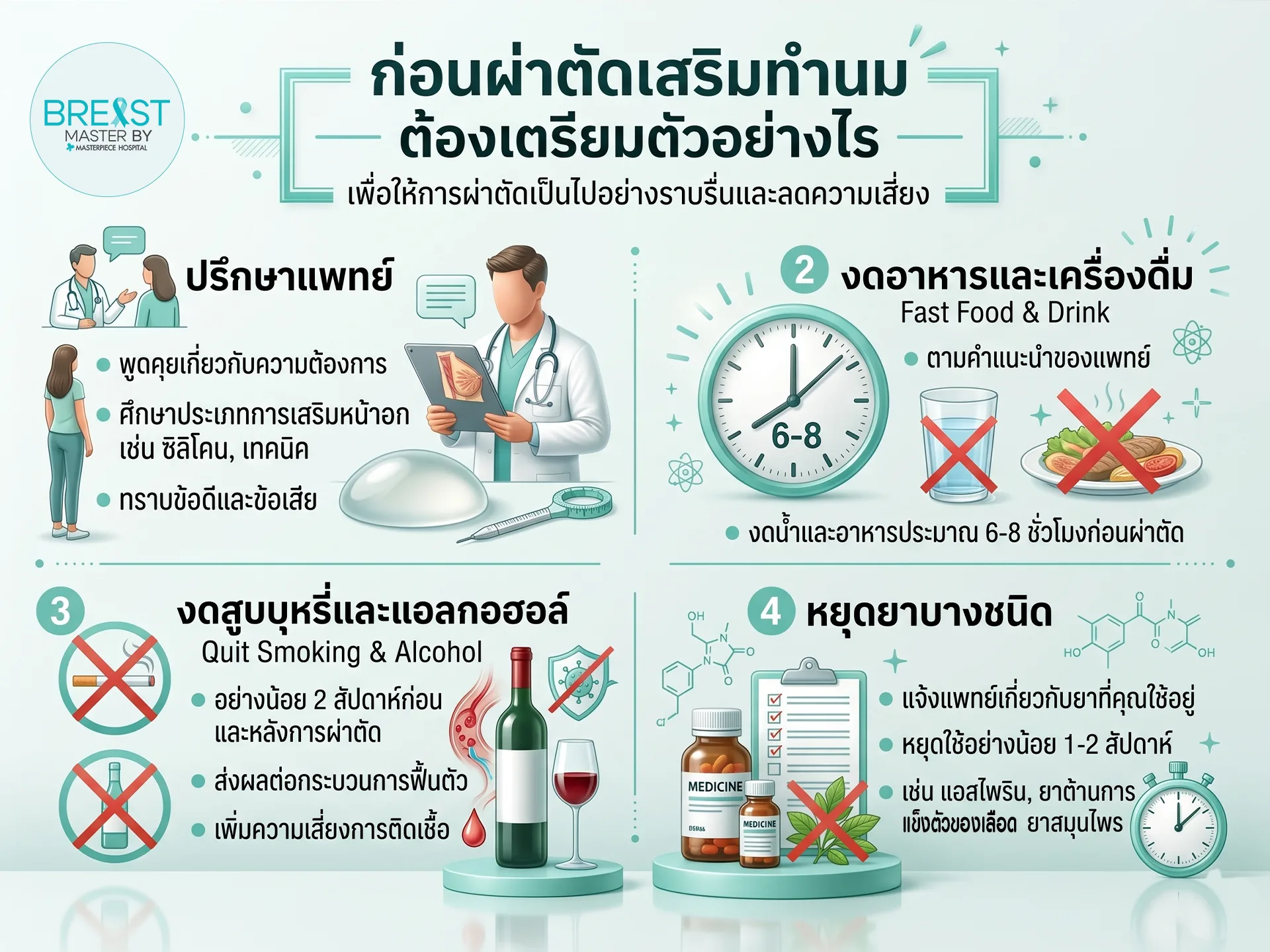 ก่อนผ่าตัดเสริมทำนม ต้องเตรียมตัวอย่างไร