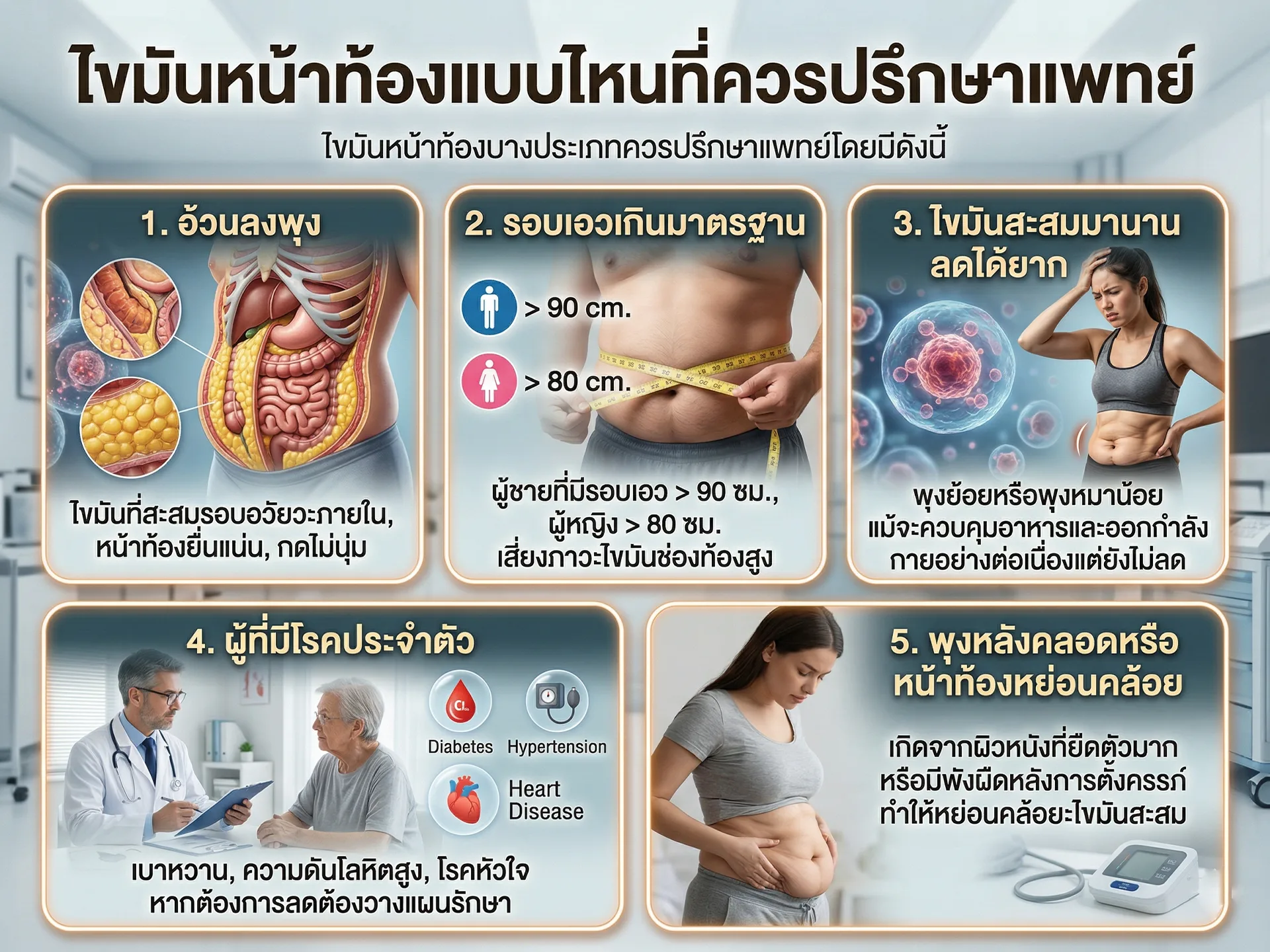 ไขมันหน้าท้องแบบไหนที่ควรปรึกษาแพทย์