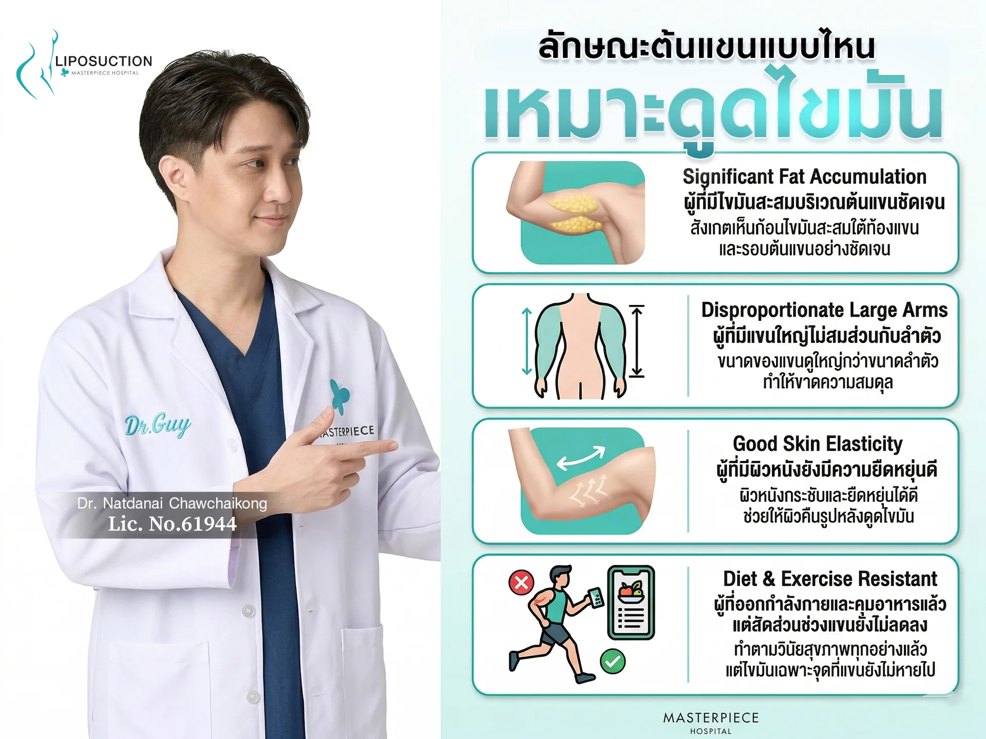 ต้นแขนแบบไหนที่เหมาะกับการดูดไขมัน