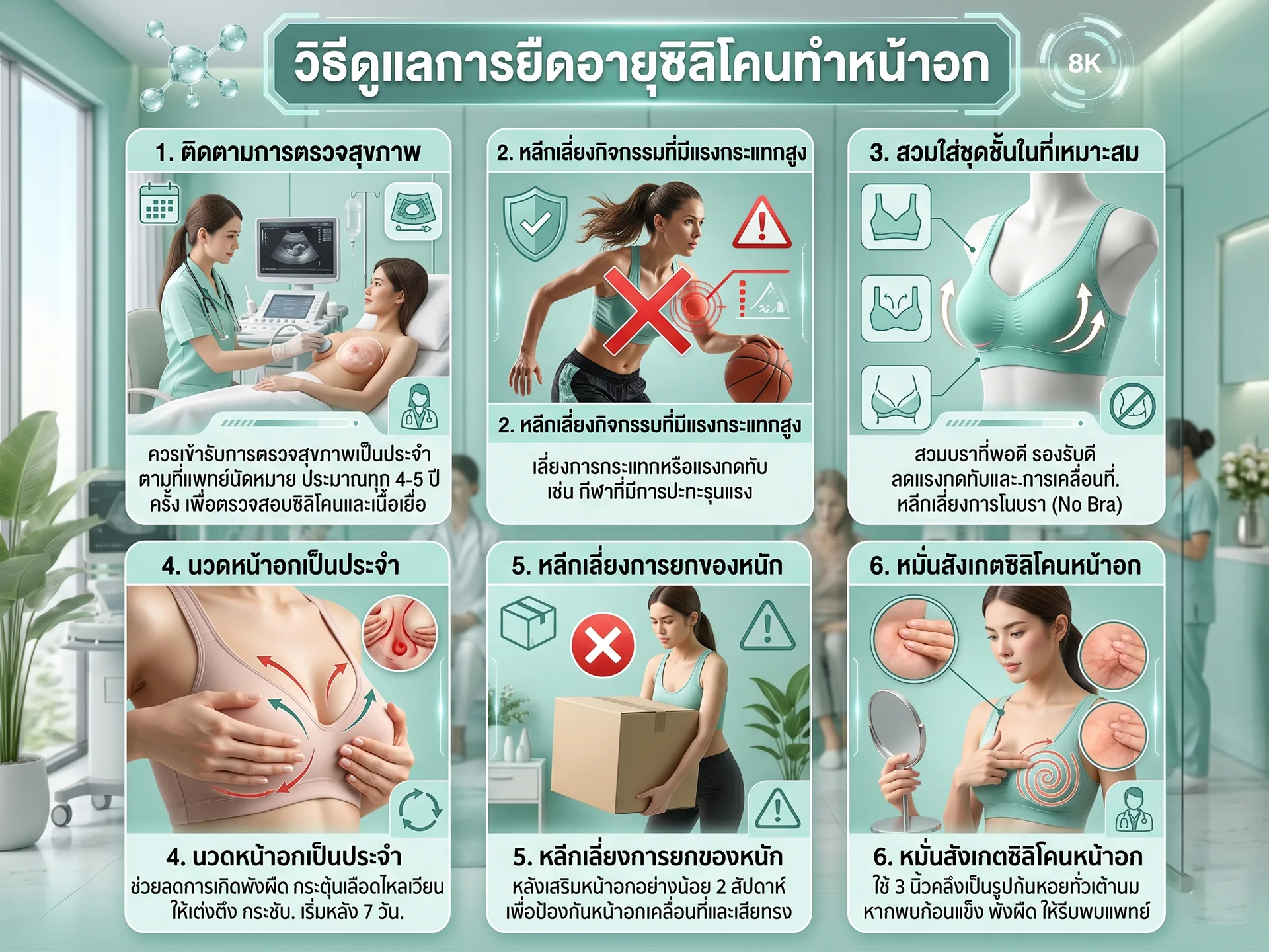 วิธีดูแลการยืดอายุซิลิโคนทำหน้าอก