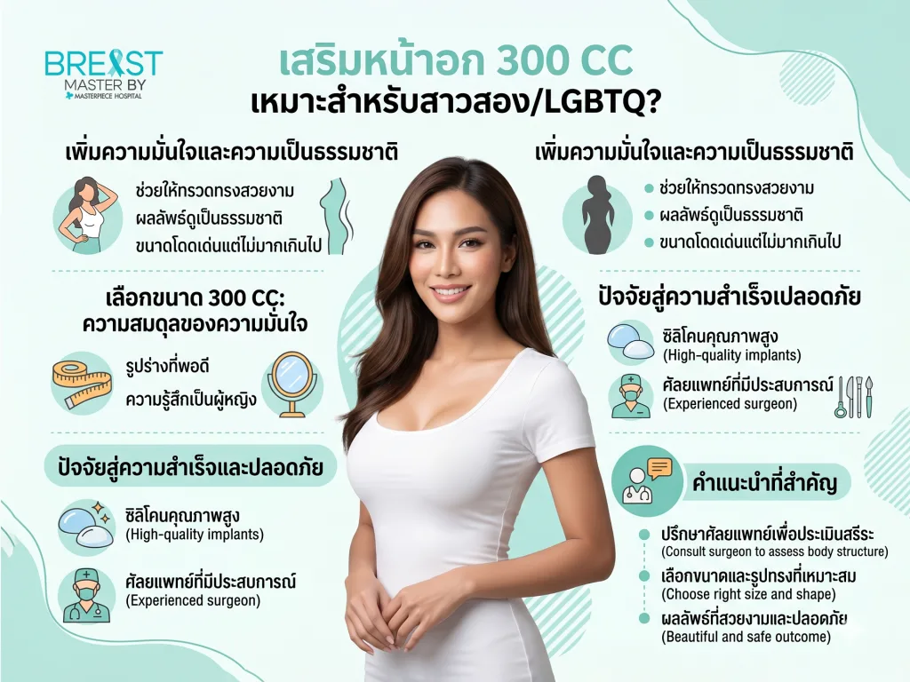 สาวสองหรือ LGBTQ เสริมหน้าอก 300 CC เหมาะไหม