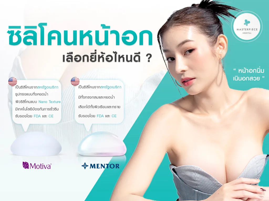 ซิลิโคนหน้าอกยี่ห้อไหนดี GCA Mentor และ Motiva แตกต่างกันอย่างไร