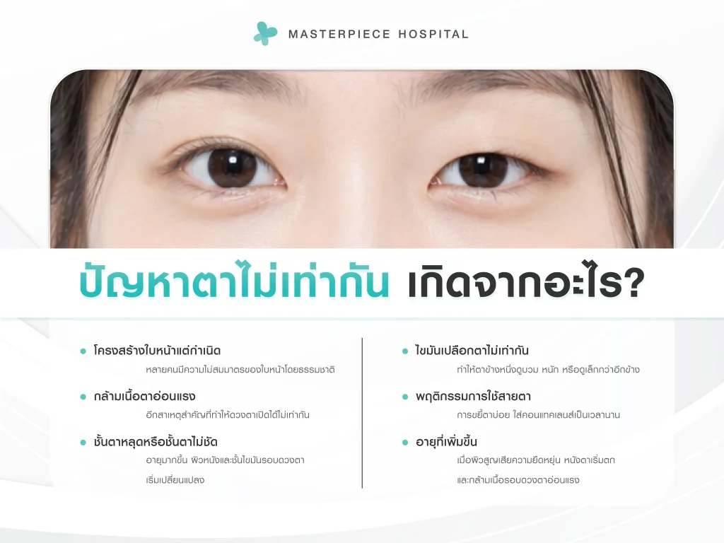 ตาไม่เท่ากันเกิดจากอะไร