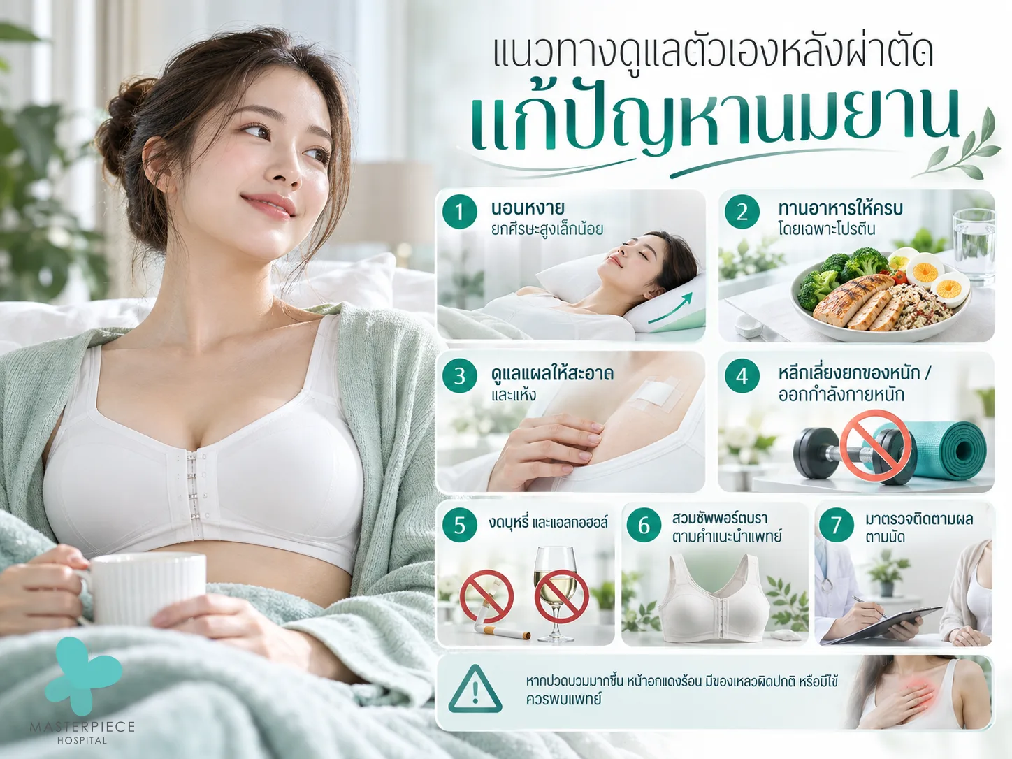 แนวทางดูแลตัวเองหลังผ่าตัดแก้ปัญหานมยาน