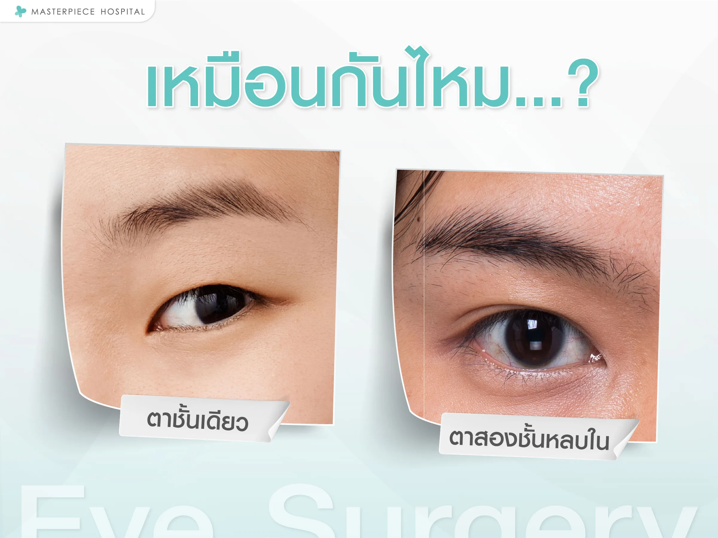 ตาชั้นเดียวกับตาสองชั้นหลบในเหมือนกันไหม