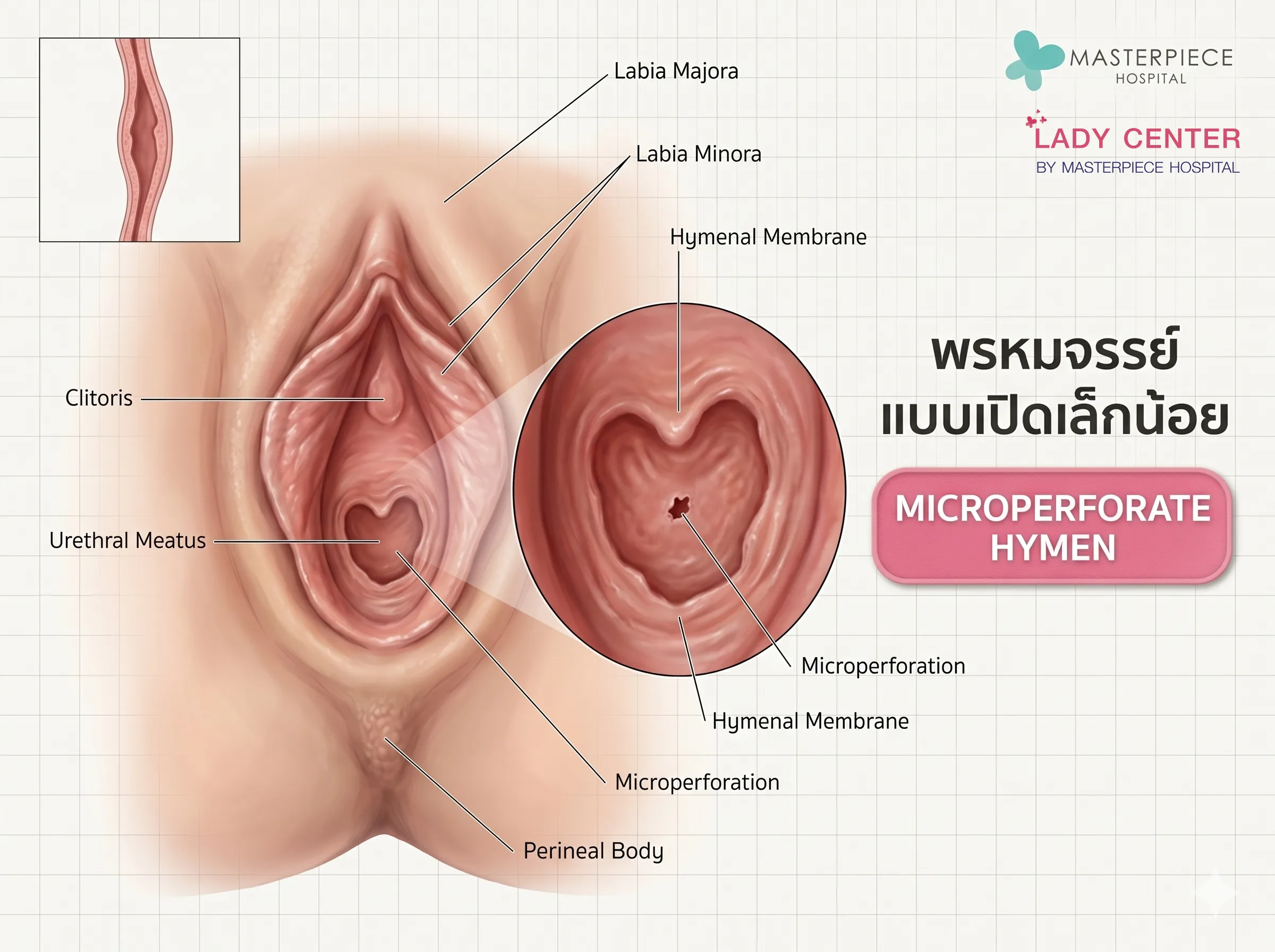 เยื่อพรหมจรรย์แบบเปิดเล็กน้อย (Microperforate Hymen)