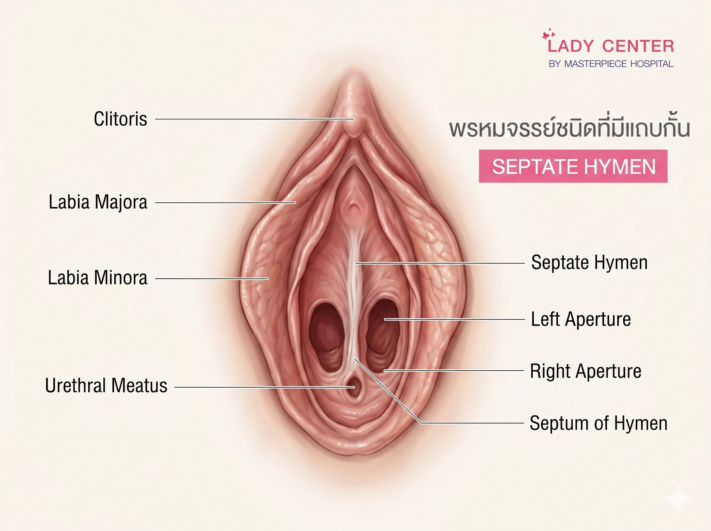 เยื่อพรหมจรรย์ชนิดที่มีแถบกั้น (Septate Hymen)