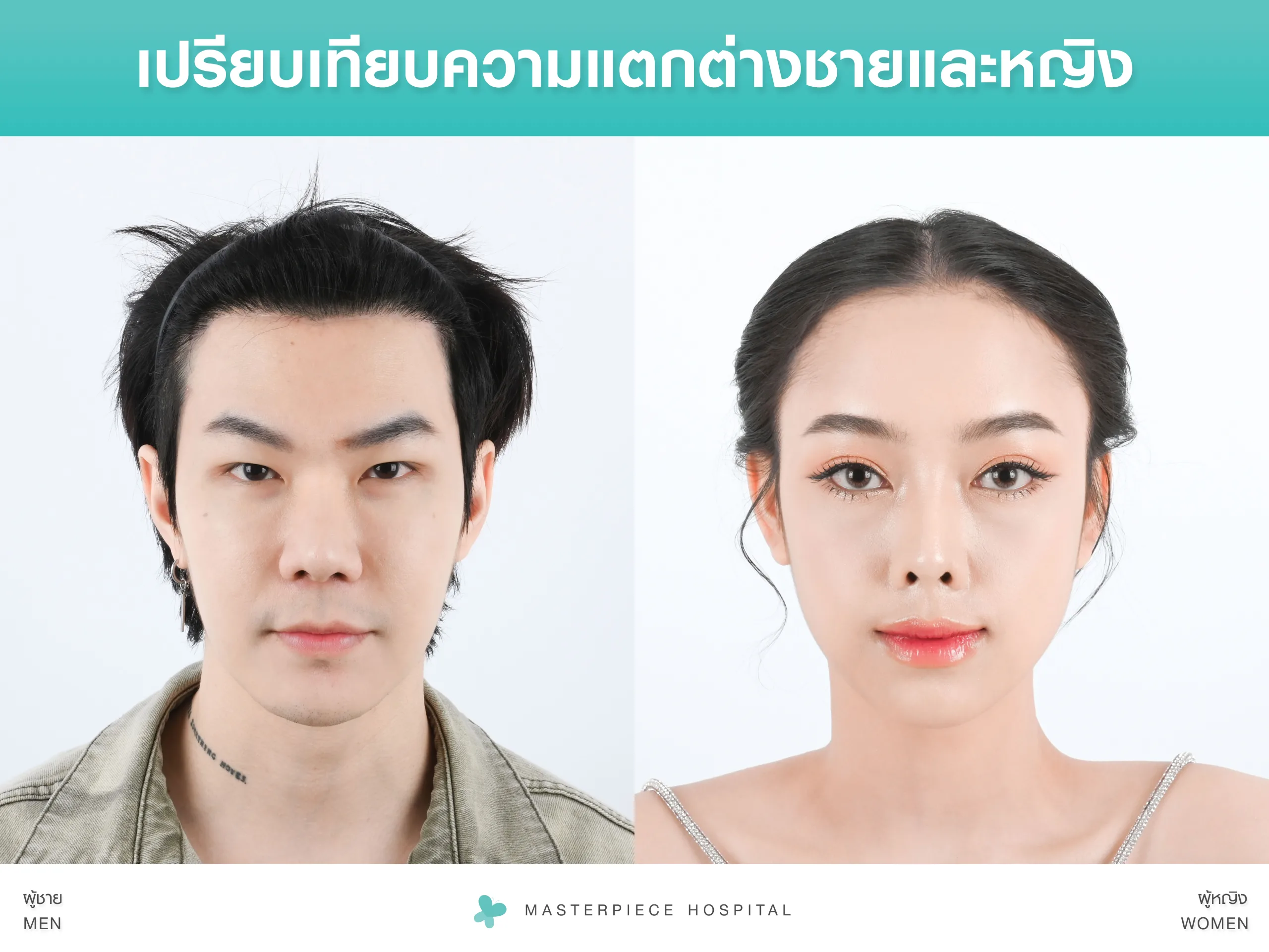 ความแตกต่างระหว่างรูปหน้าผู้หญิง และผู้ชาย