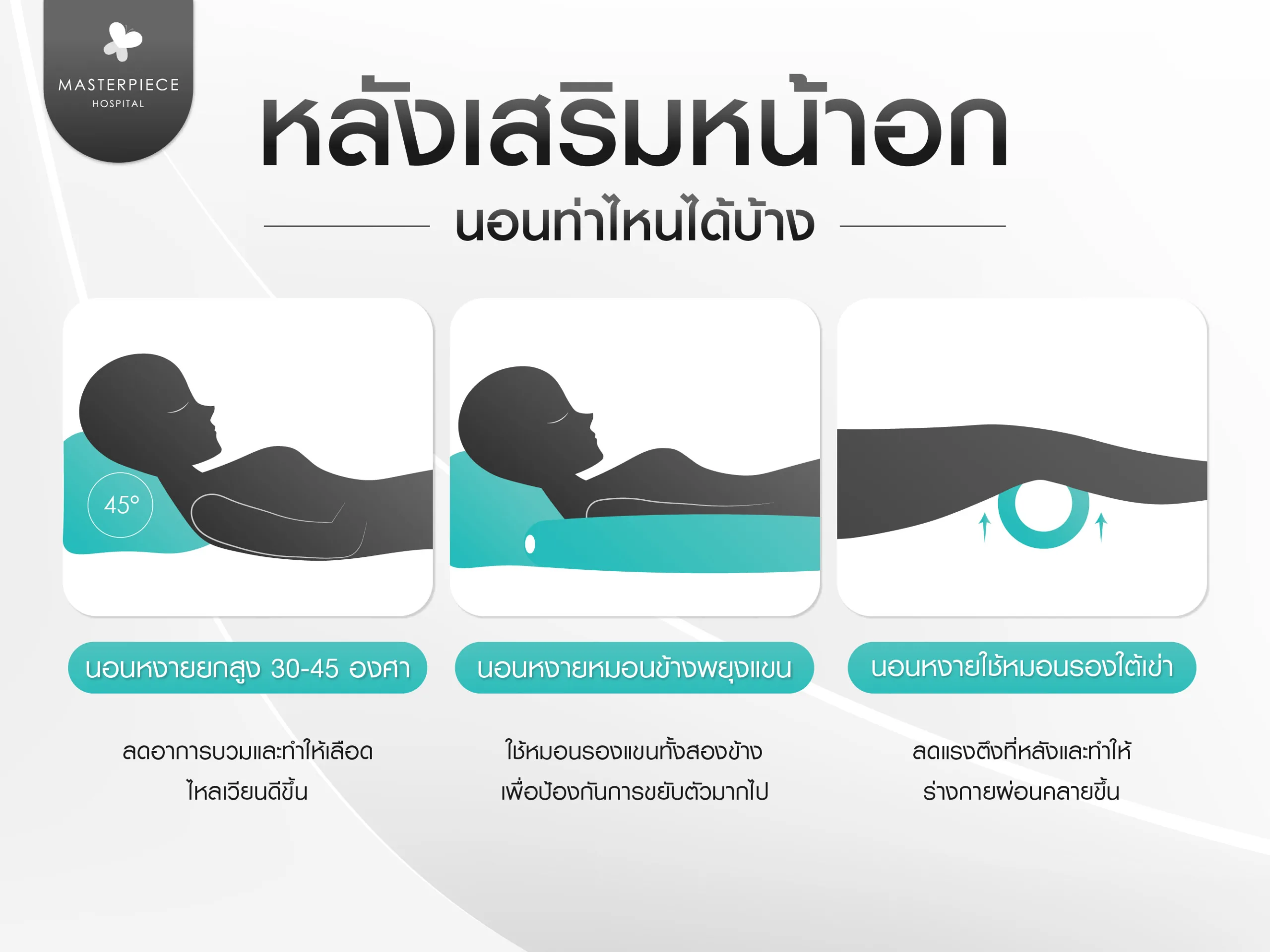 หลังเสริมหน้าอกควรนอนท่าไหน