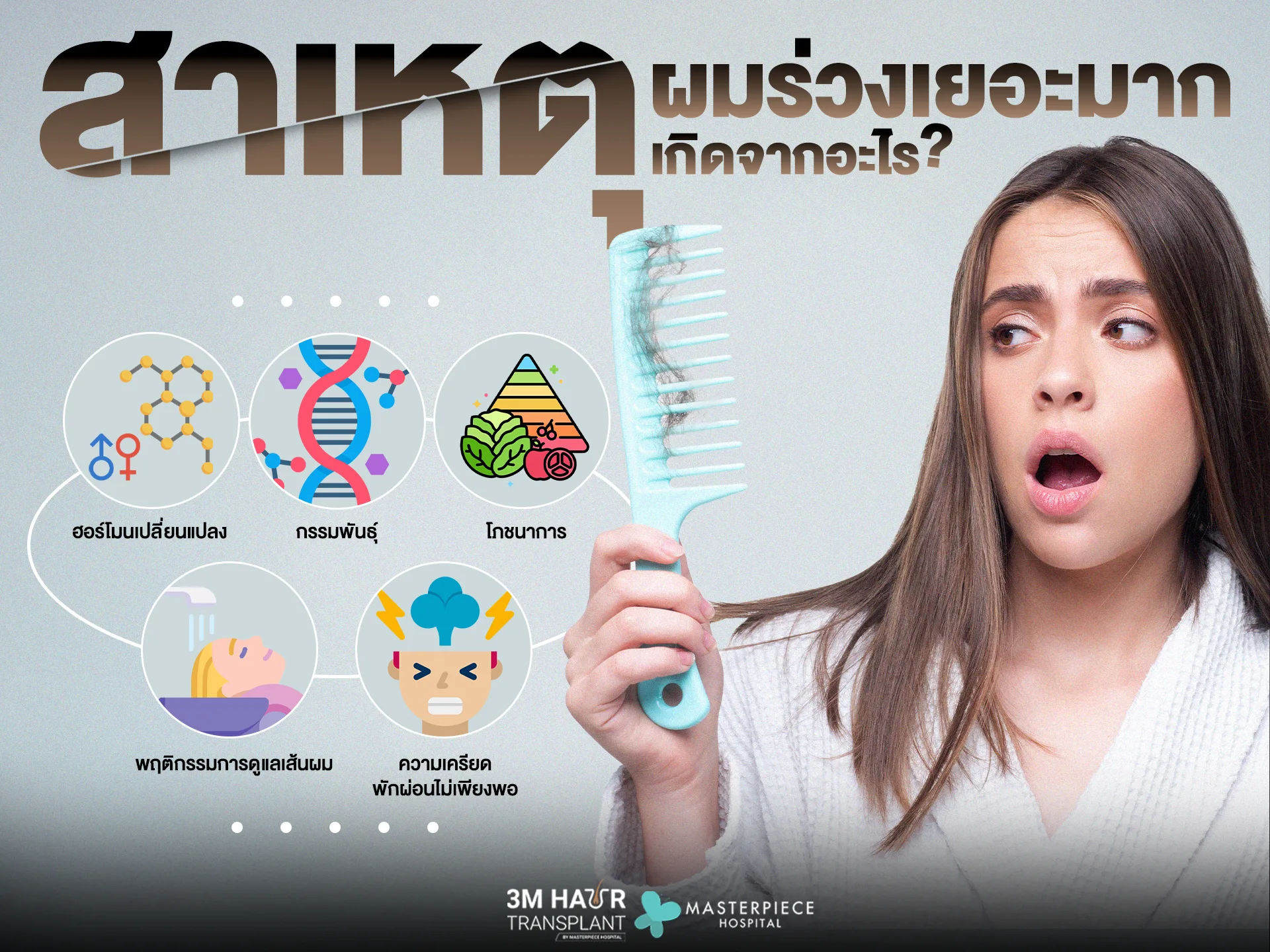 สาเหตุผมร่วงเยอะมาก เกิดจากอะไร 