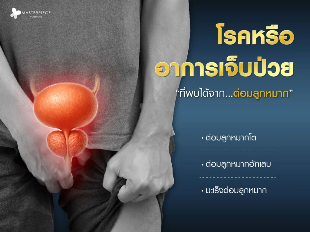 โรคหรืออาการเจ็บป่วยที่พบได้จากต่อมลูกหมาก