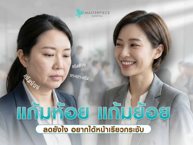 กระเปาะแก้ม แก้มห้อย ย้อยเยอะ ลดยังไง