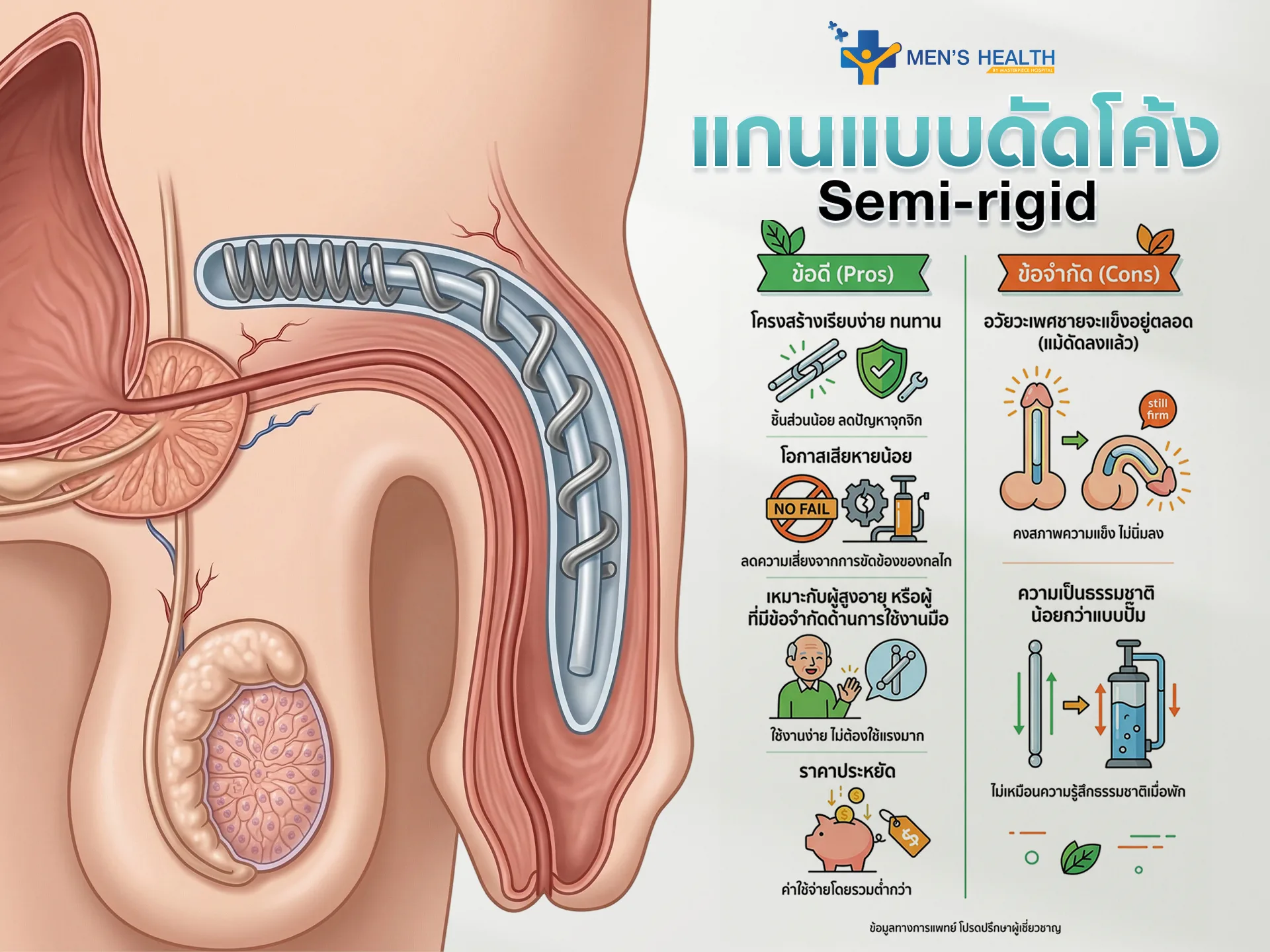แกนแบบดัดโค้ง (Semi-rigid)