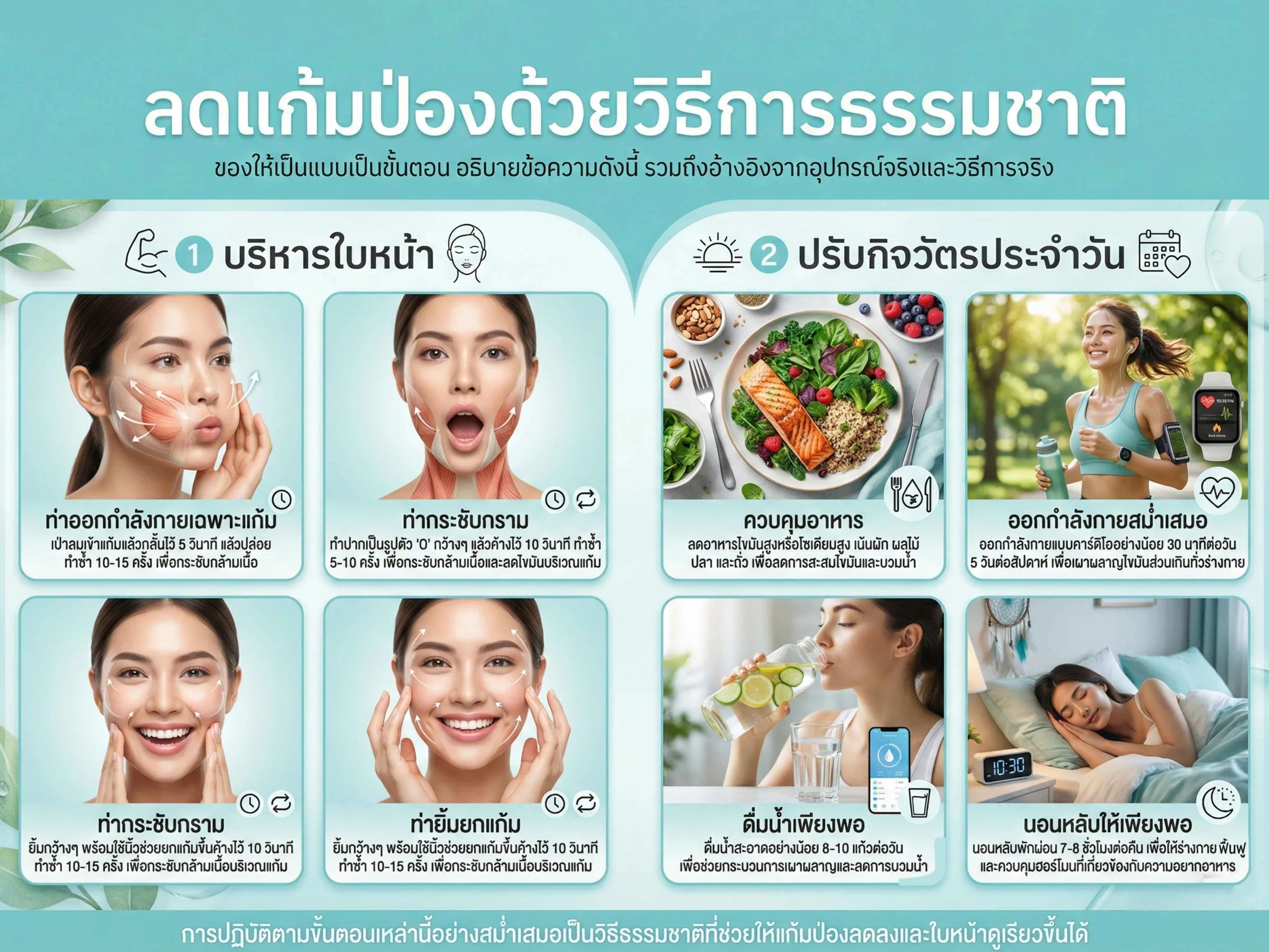 ลดแก้มป่องด้วยวิธีการธรรมชาติ