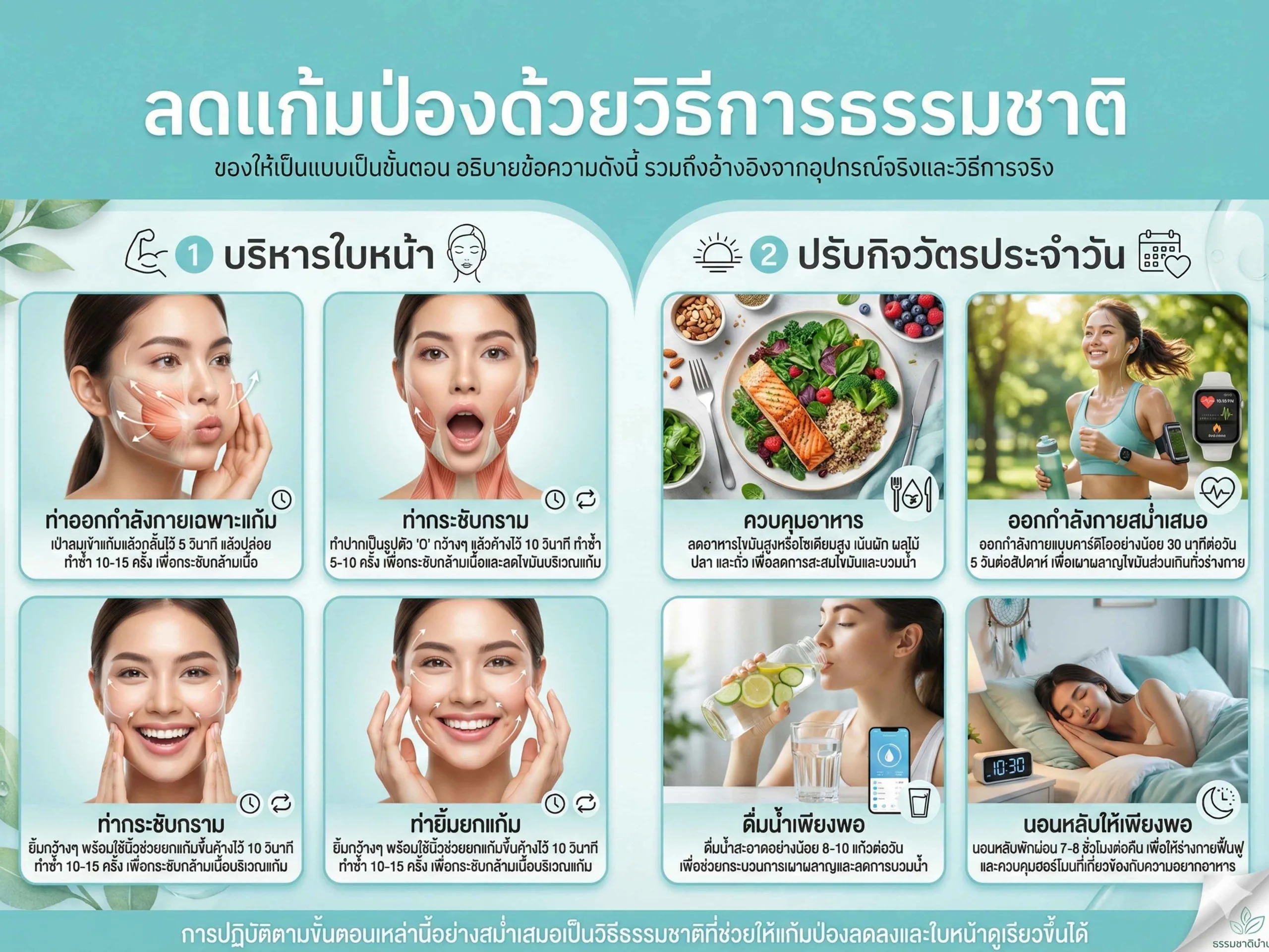 ลดแก้มป่องด้วยวิธีการธรรมชาติ