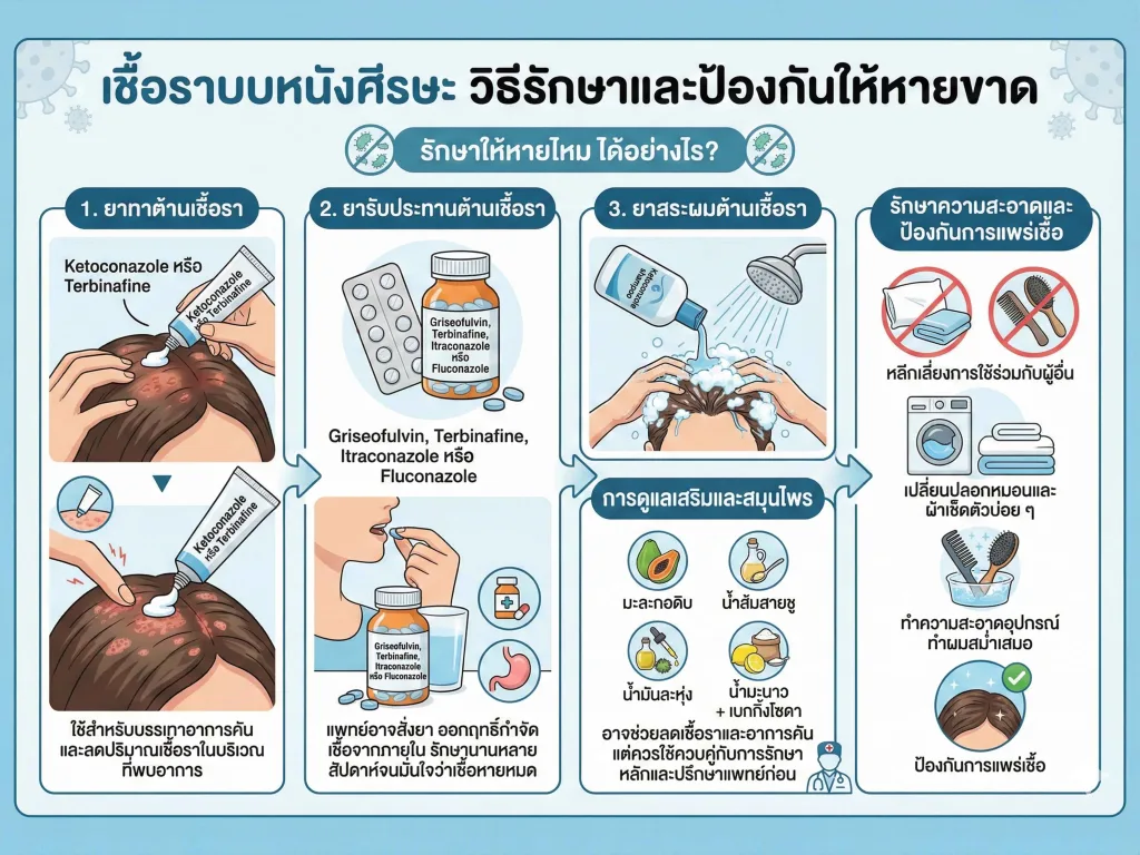 เชื้อราบนหนังศีรษะ มีวิธีรักษา ให้หายไหม ได้อย่างไร