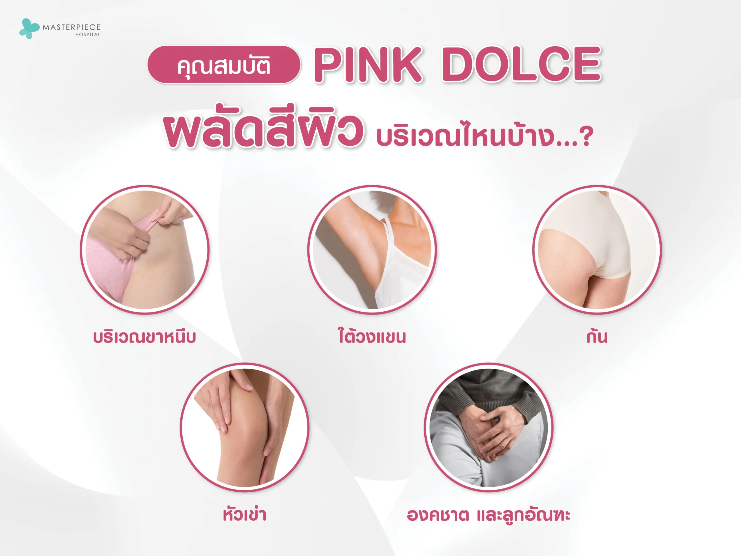 PinkDolce มีคุณสมบัติผลัดสีผิวบริเวณไหน