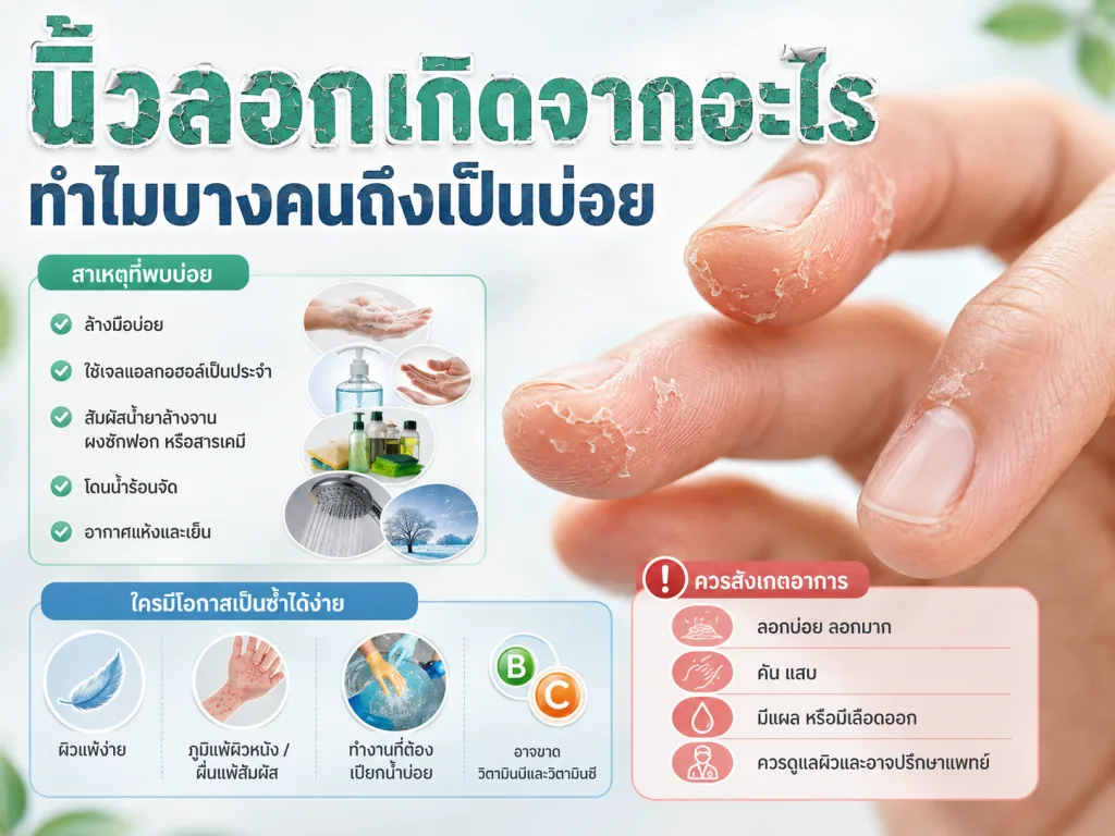 นิ้วลอกเกิดจากอะไร ทำไมบางคนถึงเป็นบ่อย