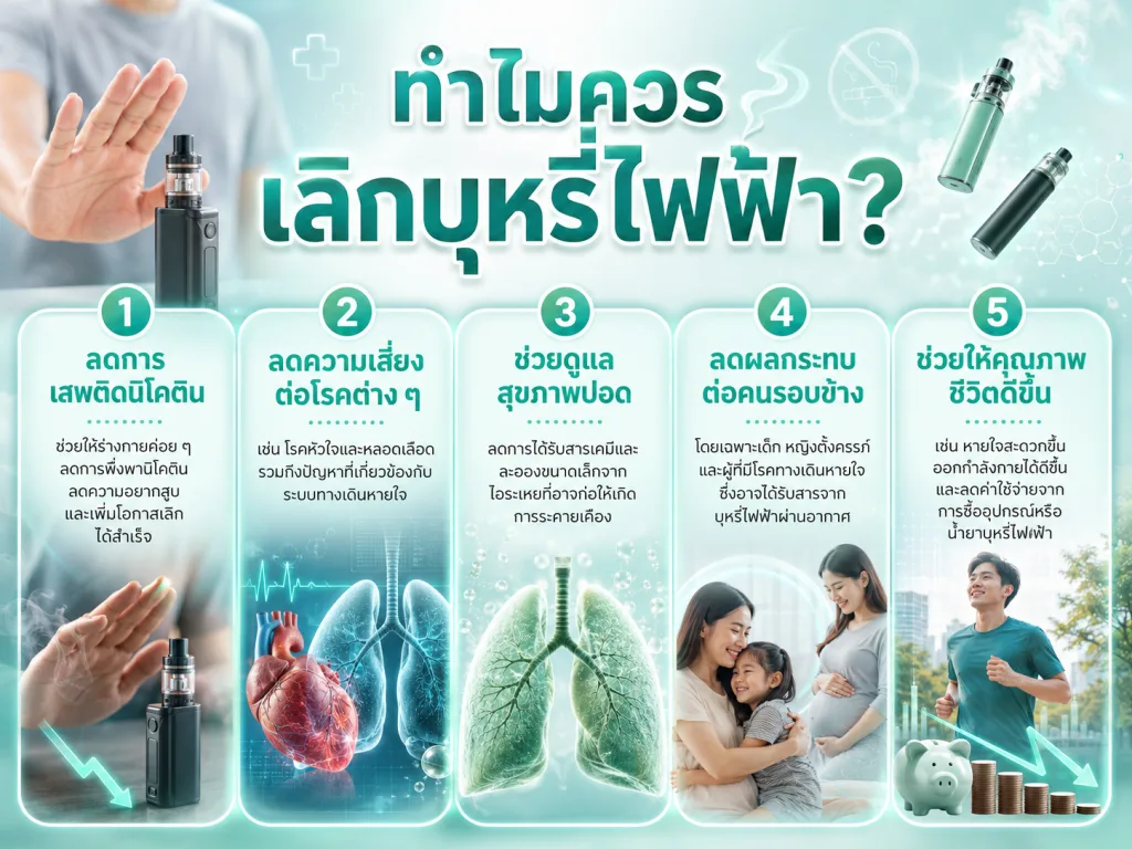 ทำไมควรเลิกบุหรี่ไฟฟ้า?