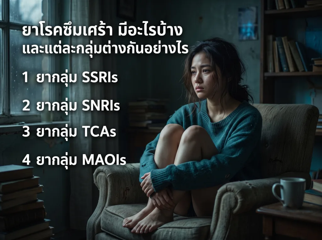 ยาโรคซึมเศร้า มีอะไรบ้าง และแต่ละกลุ่มต่างกันอย่างไร