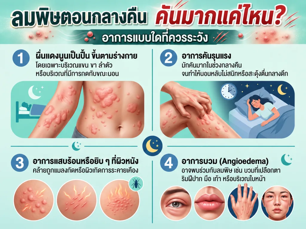 ลมพิษตอนกลางคืนมีอาการอย่างไร น่ากังวลแค่ไหน