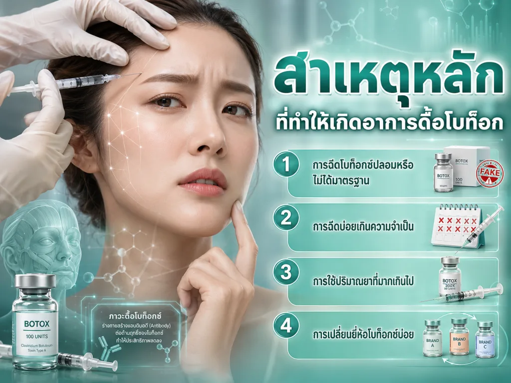 สาเหตุหลักที่ทำให้เกิดอาการดื้อโบท็อก