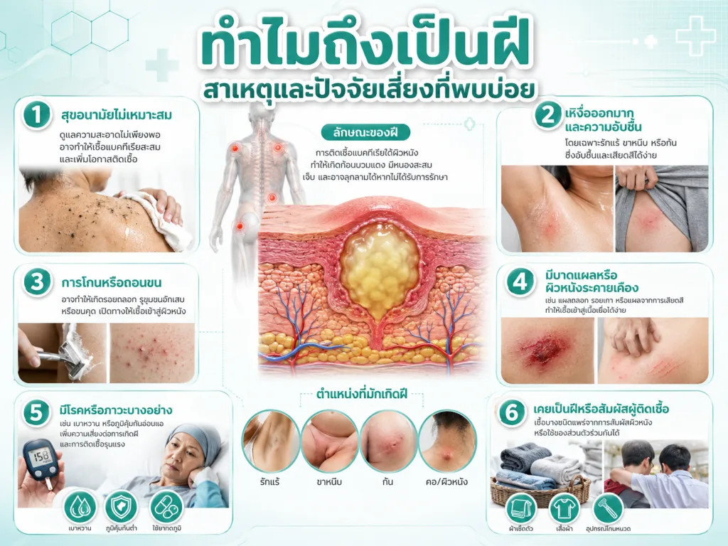 ทำไมถึงเป็นฝี สาเหตุและปัจจัยเสี่ยงที่พบบ่อย