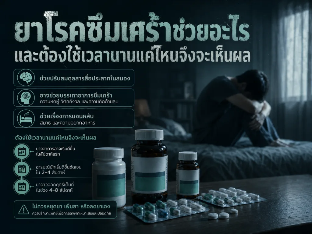 ยาโรคซึมเศร้าช่วยอะไร และต้องใช้เวลานานแค่ไหนจึงจะเห็นผล