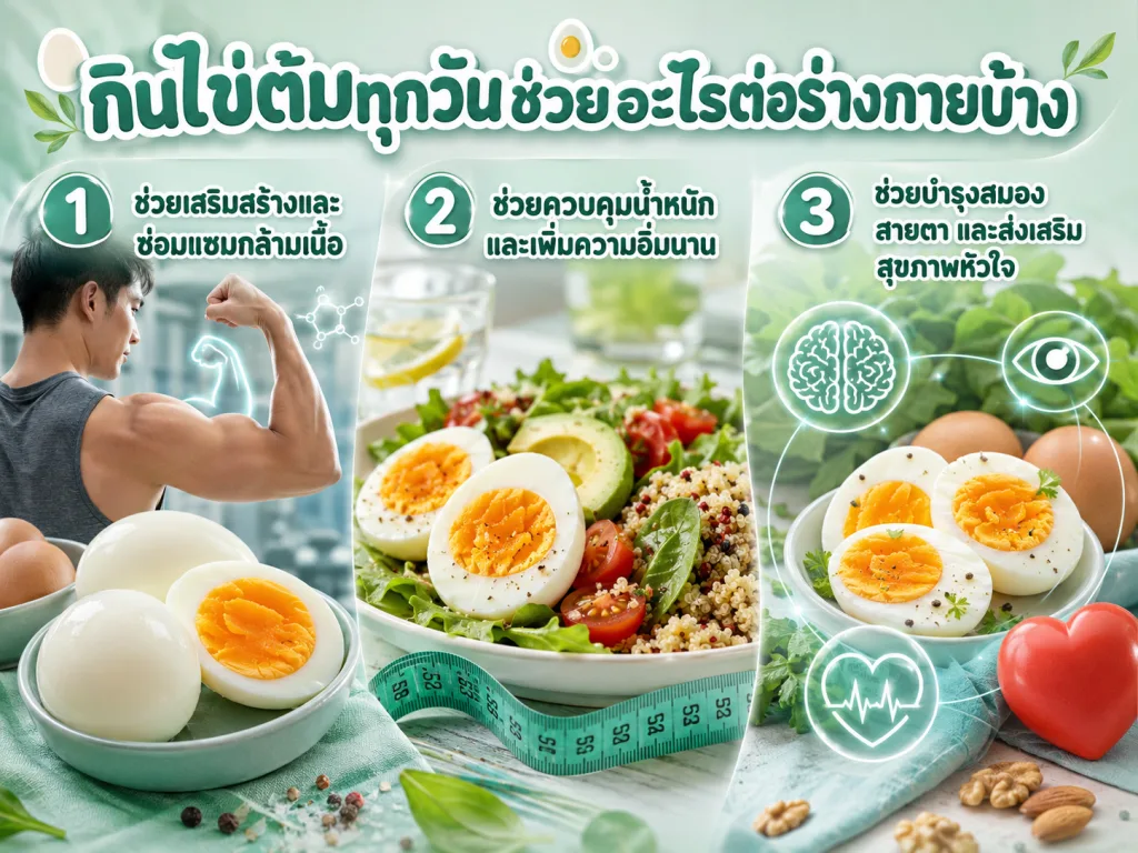 กินไข่ต้มทุกวันช่วยอะไรต่อร่างกายบ้าง
