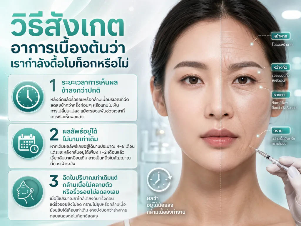 วิธีสังเกตอาการเบื้องต้นว่าเรากำลังดื้อโบท็อกหรือไม่